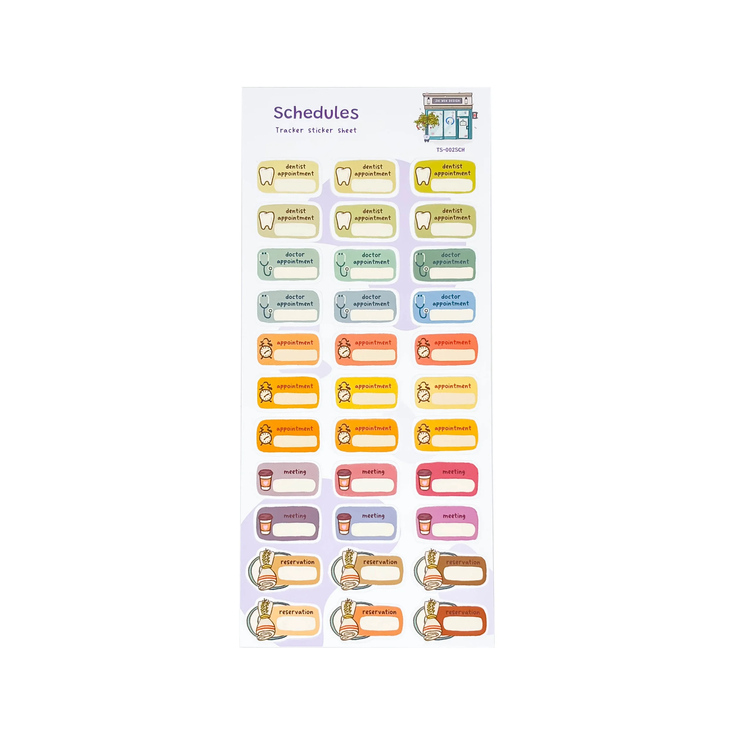 Schedules Tracker Sticker Sheet