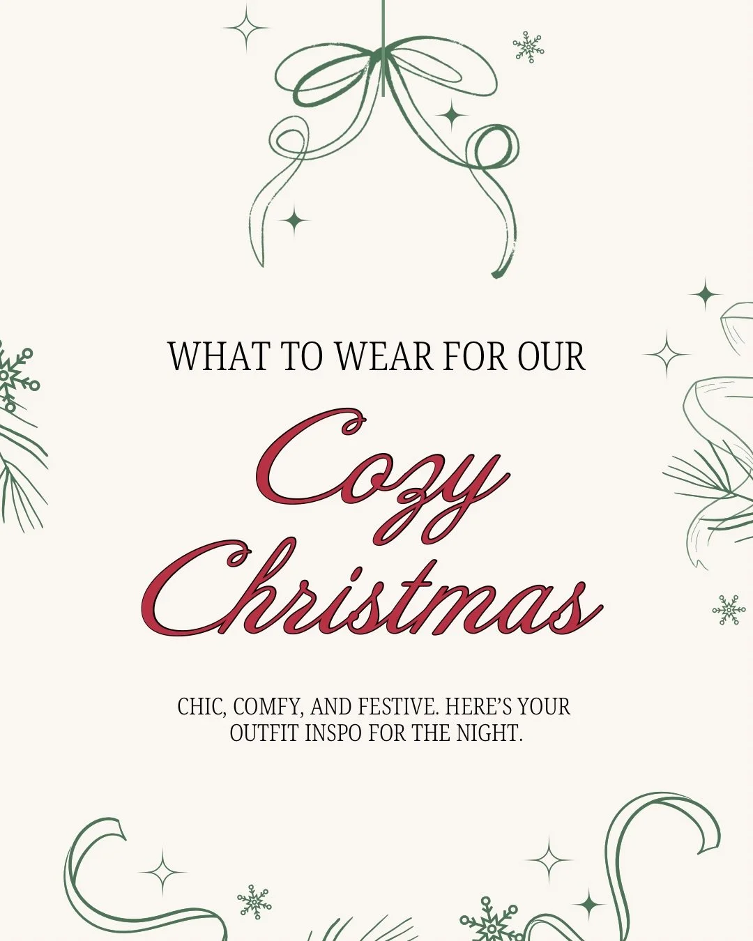 Chicas&hellip; para our Cozy Christmas VIP Members Gathering, we heard you: &ldquo;&iquest;Qu&eacute; me pongo?&rdquo;

Think cozy sweaters, soft knits, satin skirts, relaxed trousers, bows, deep holiday reds&hellip; looks that feel cute, comfy, y to