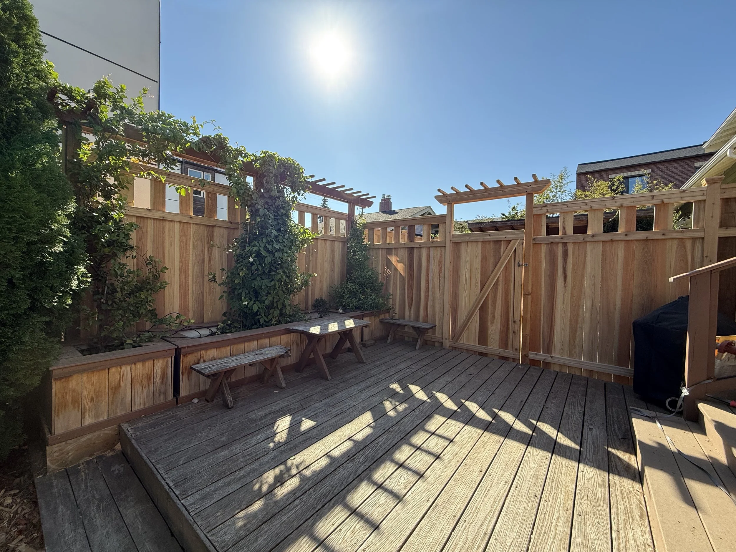 Clear Cedar Fence and Gate with Trellis in Phinney