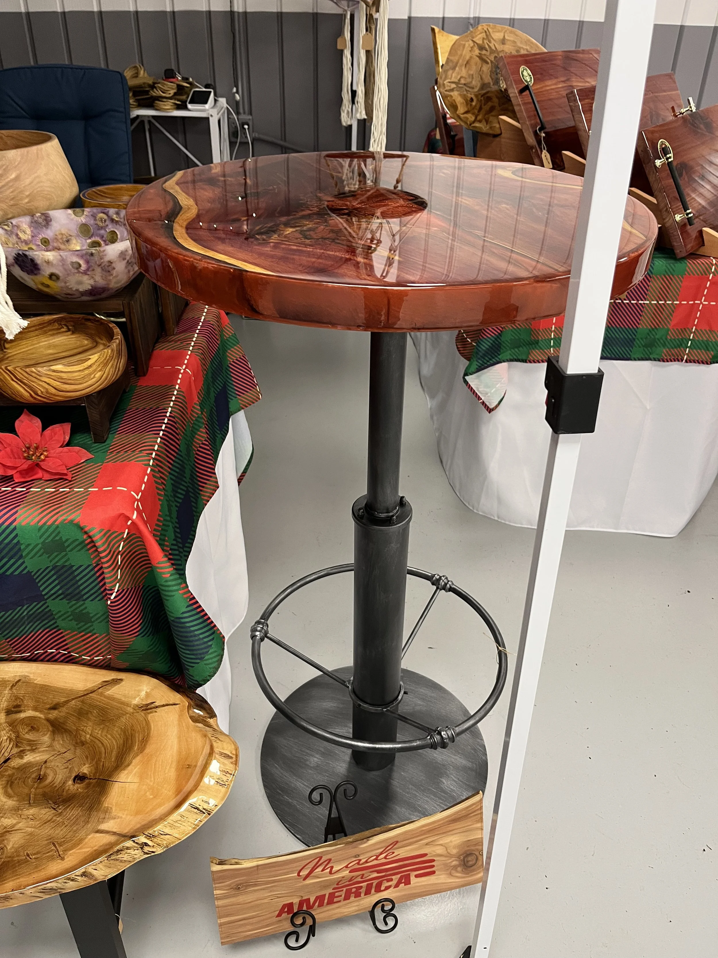 cedar and epoxy pub table