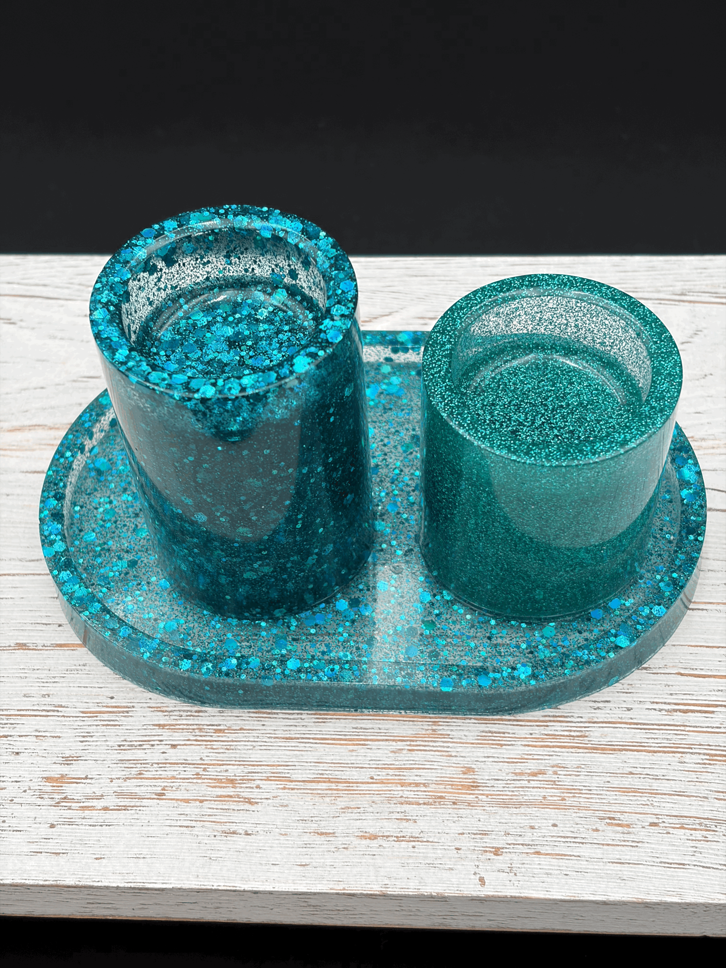 Candle holder with tray