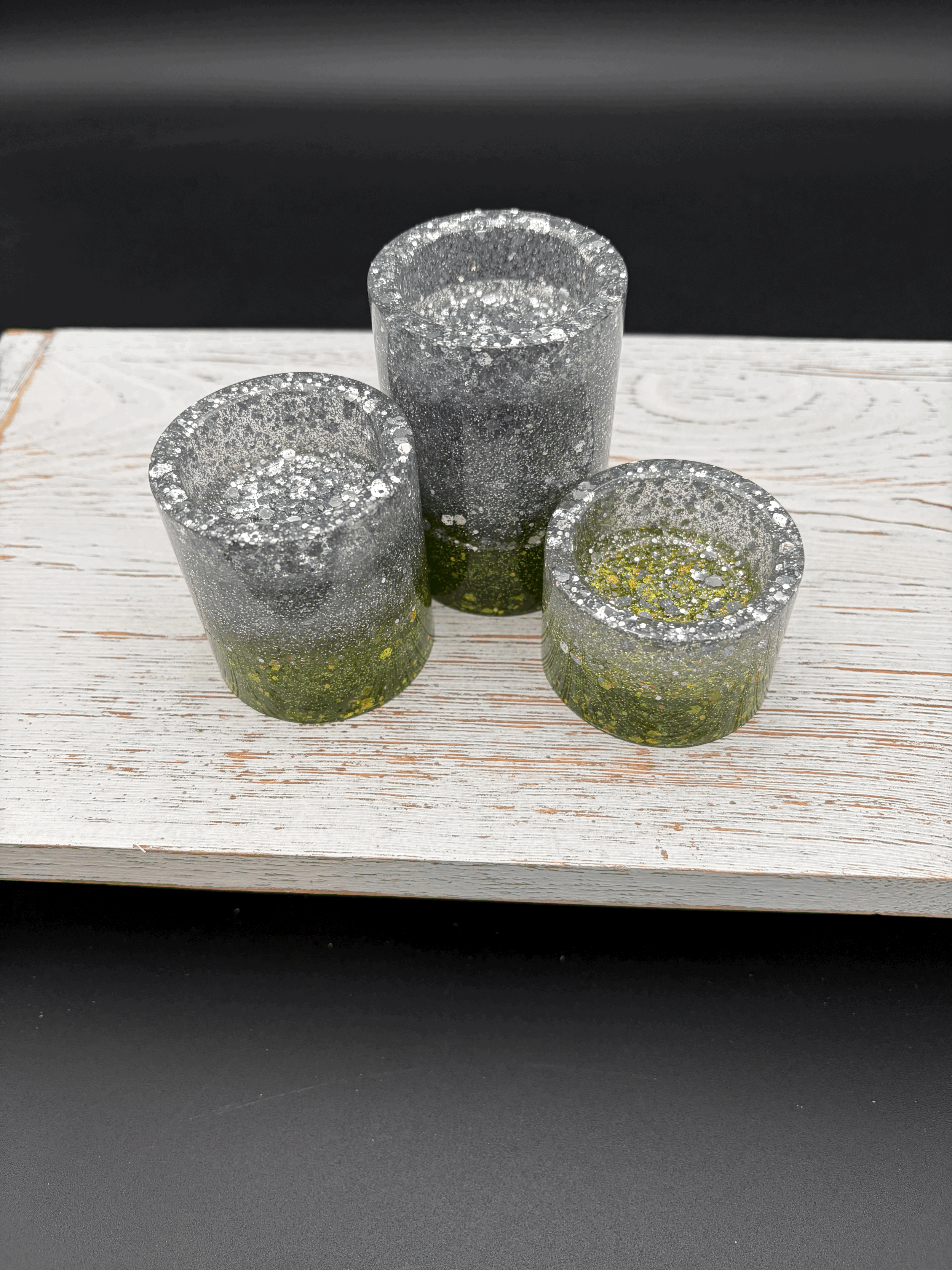Trio of tea light holders