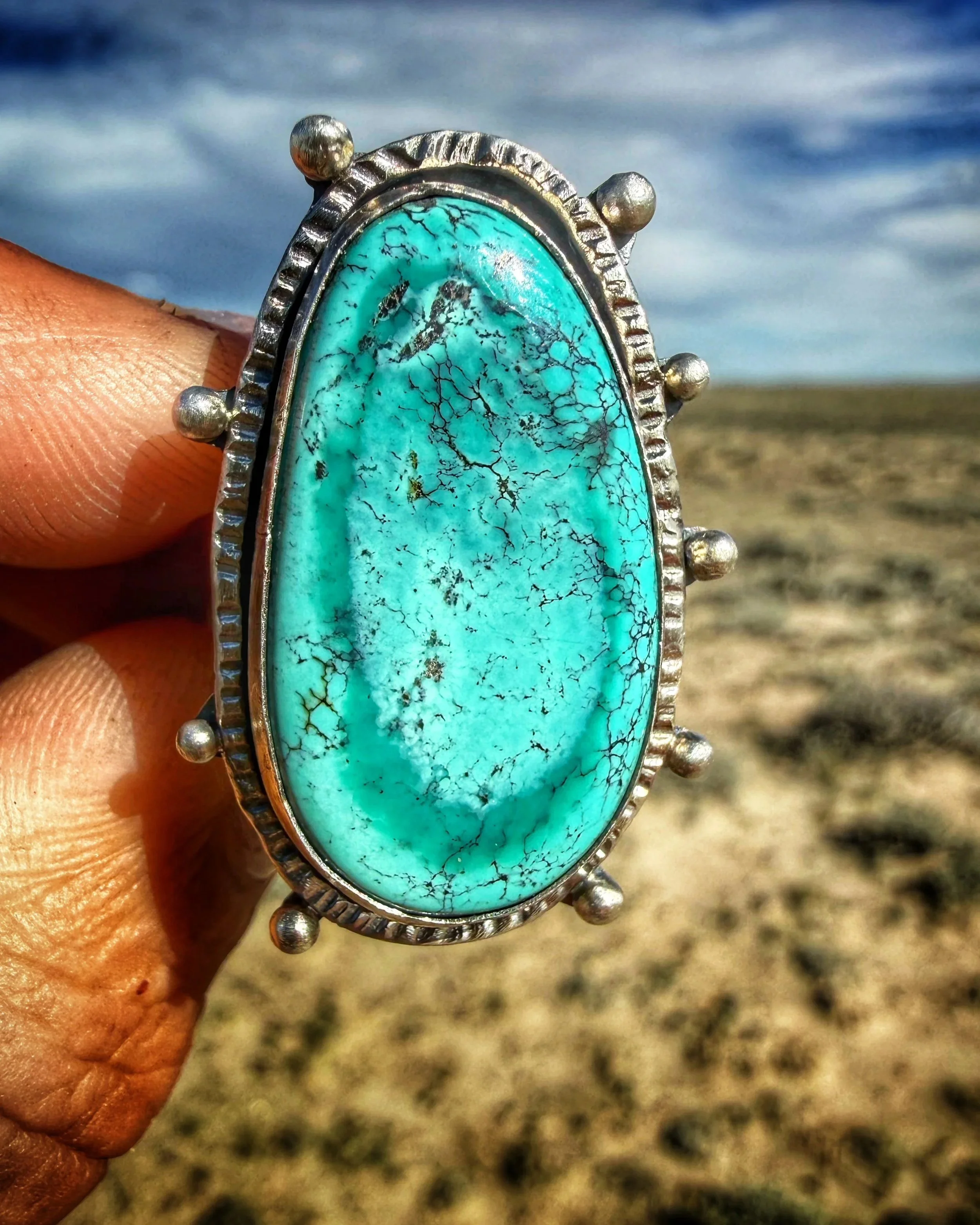 Sage Moon Statement Ring