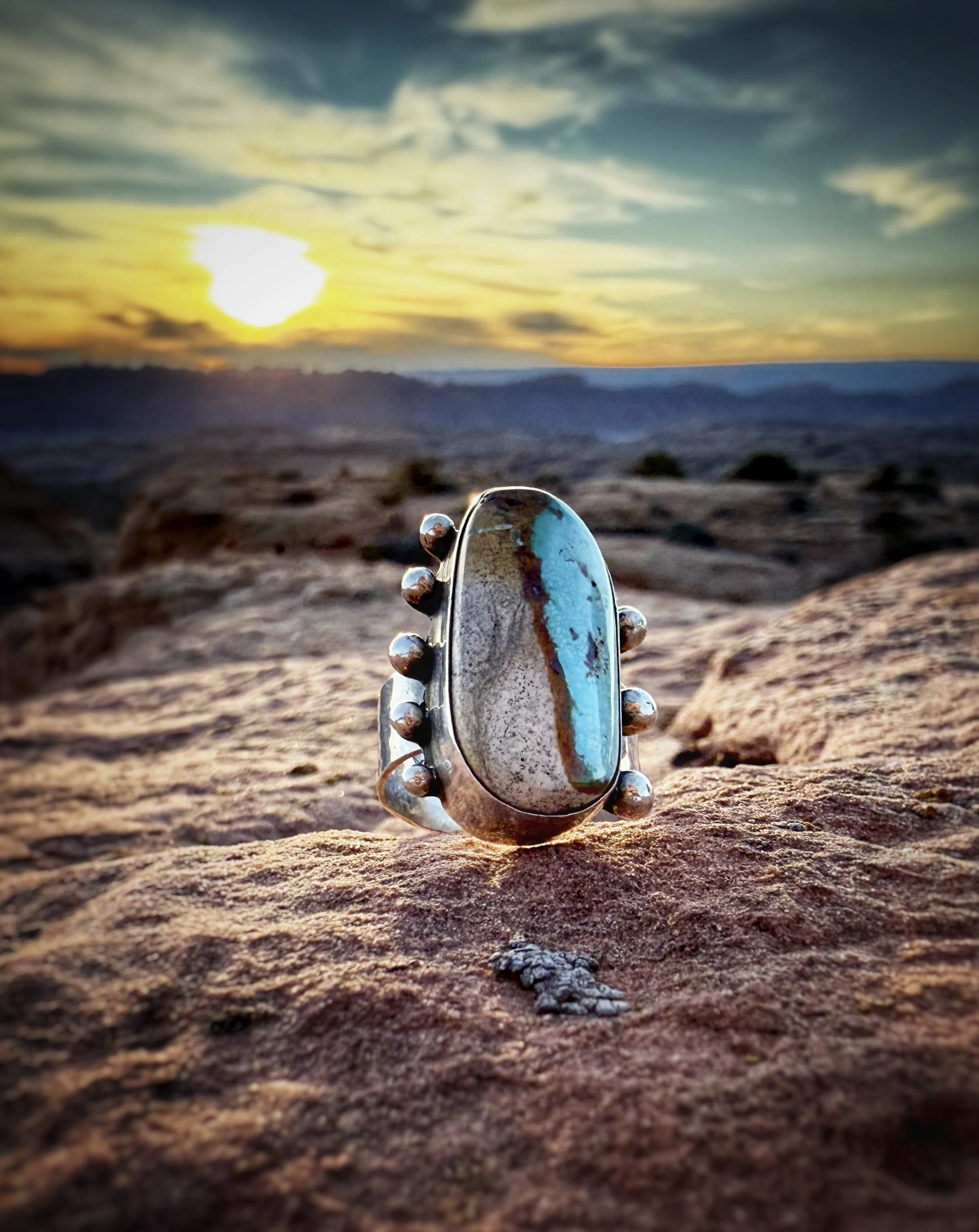 Yin & Yang Royston Turquoise Ring