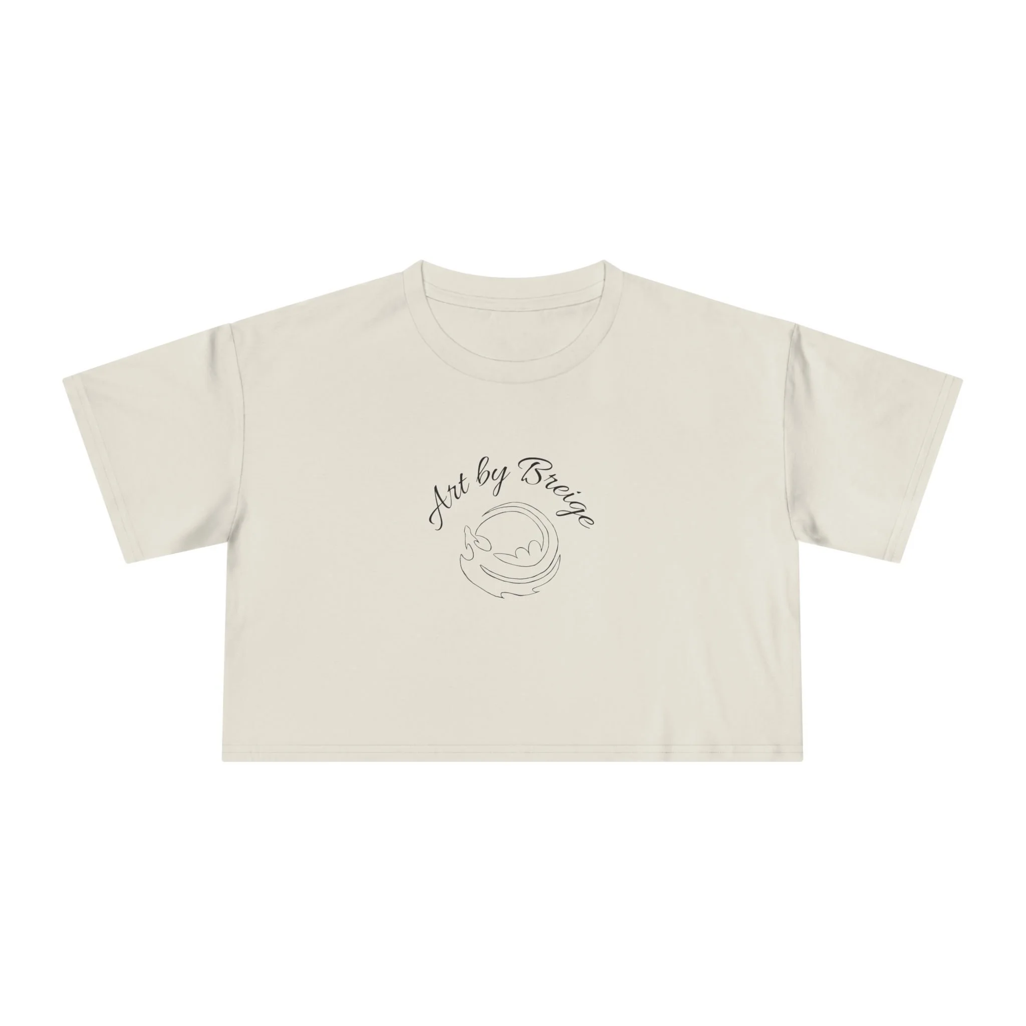 'Art by Breige' Dragon Logo Womens Crop Top, AS Colour 100% Cotton