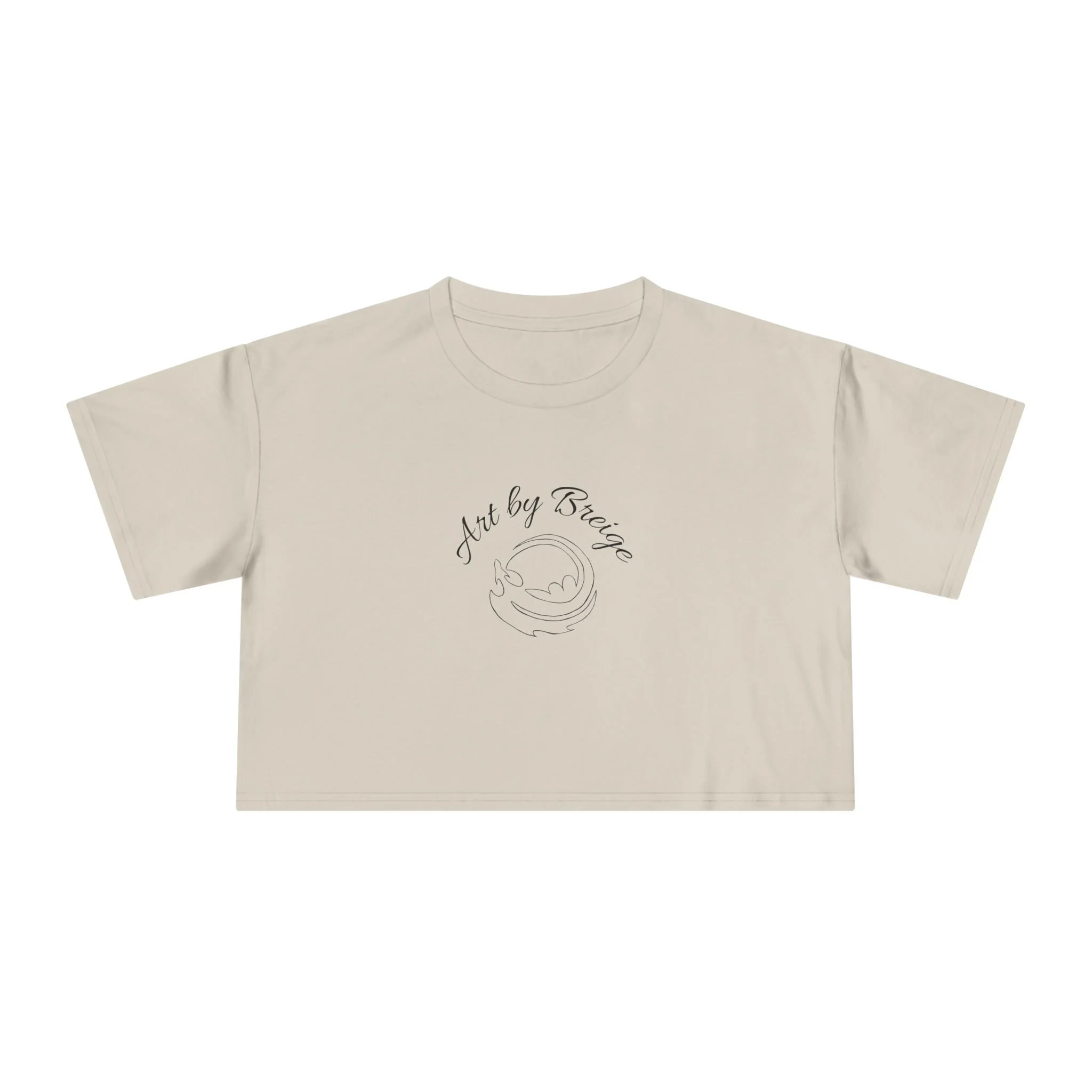 'Art by Breige' Dragon Logo Womens Crop Top, AS Colour 100% Cotton