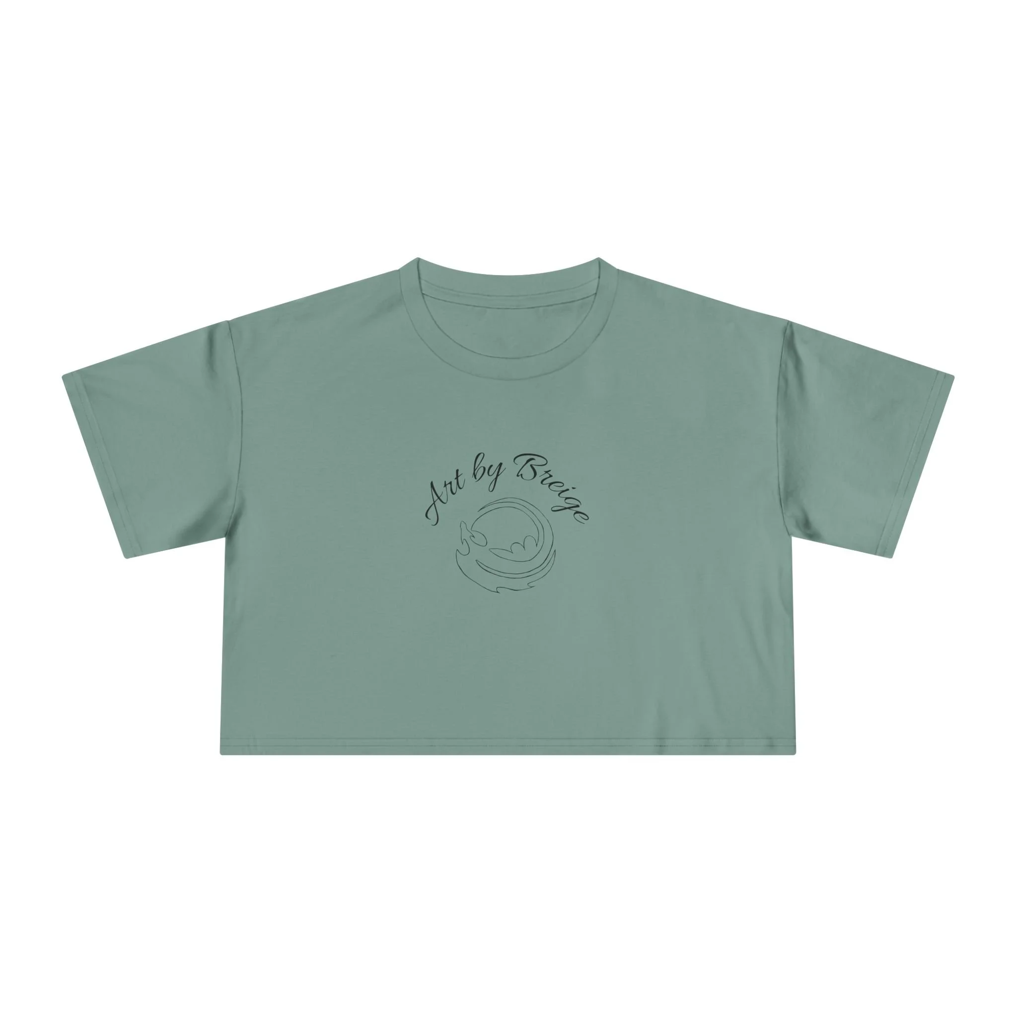 'Art by Breige' Dragon Logo Womens Crop Top, AS Colour 100% Cotton