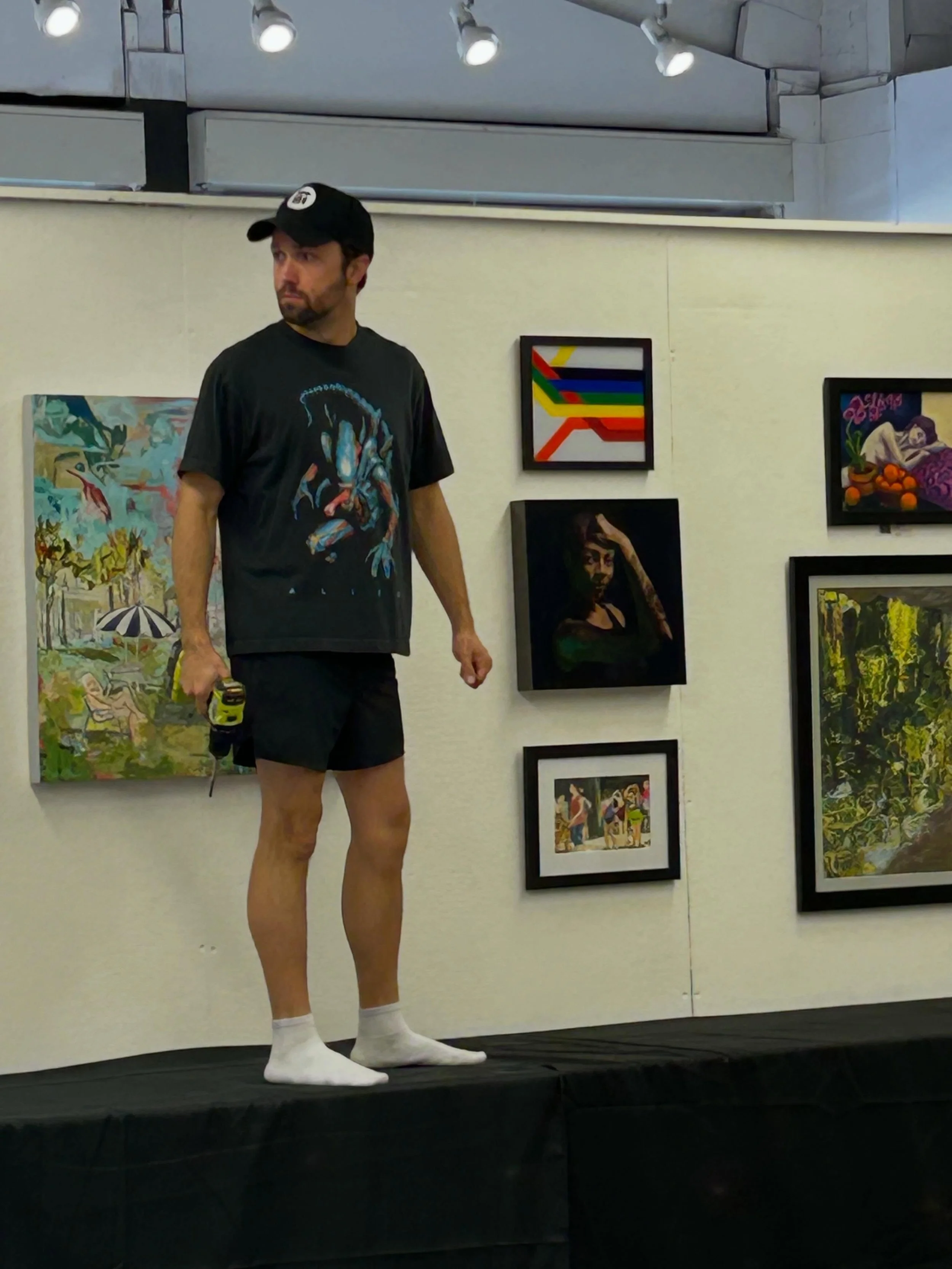 Hanging the Birmingham Art Alliance June show. Opening tonight 5-8 pm.  #birminghamartalliance #forstallartcenter