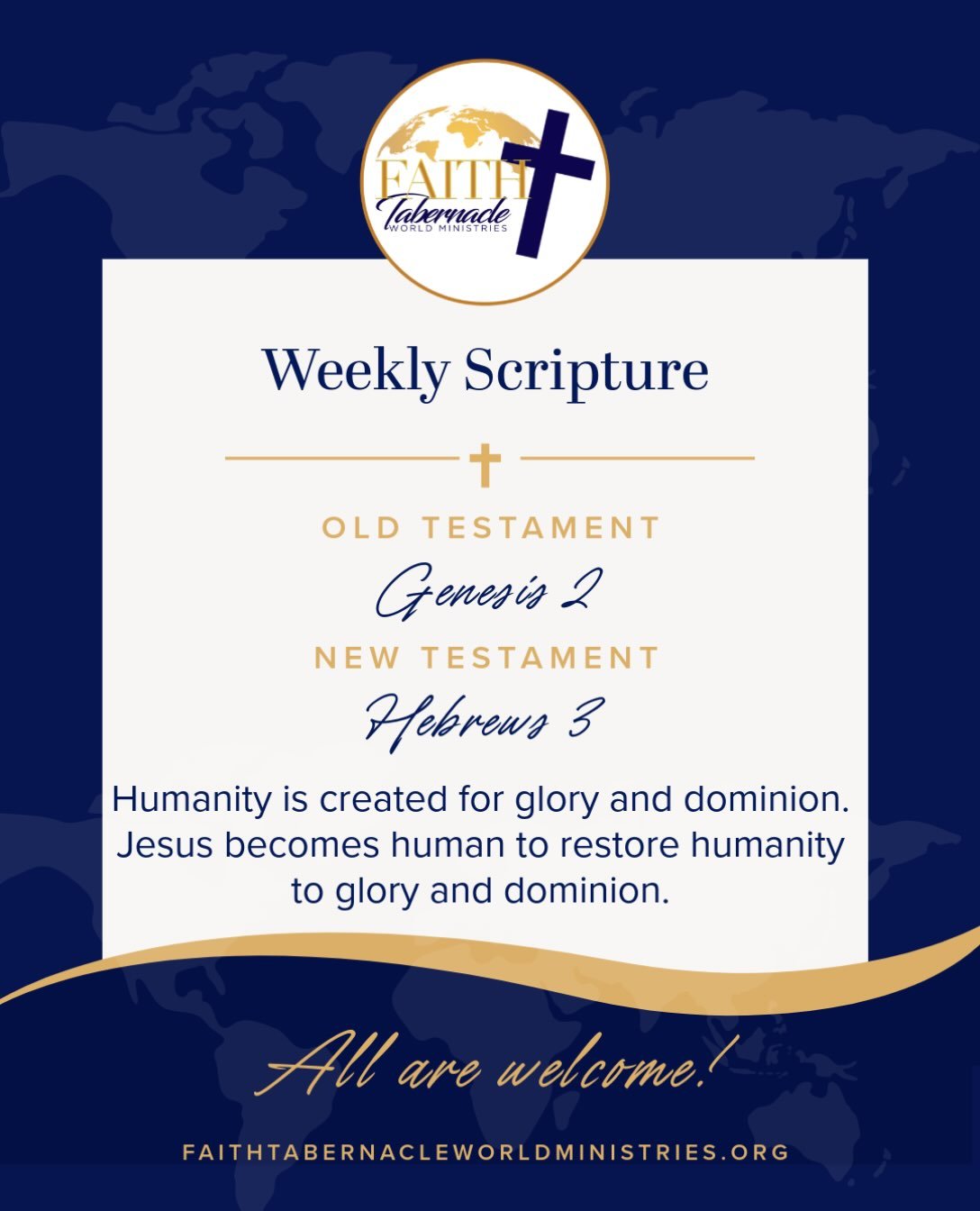 From the garden to God&rsquo;s house. 

Genesis 2 shows us God creating a place of rest, relationship, and purpose. Humanity was invited to dwell in what God had prepared and to faithfully carry out His work.

Hebrews 3 reminds us that Christ is fait