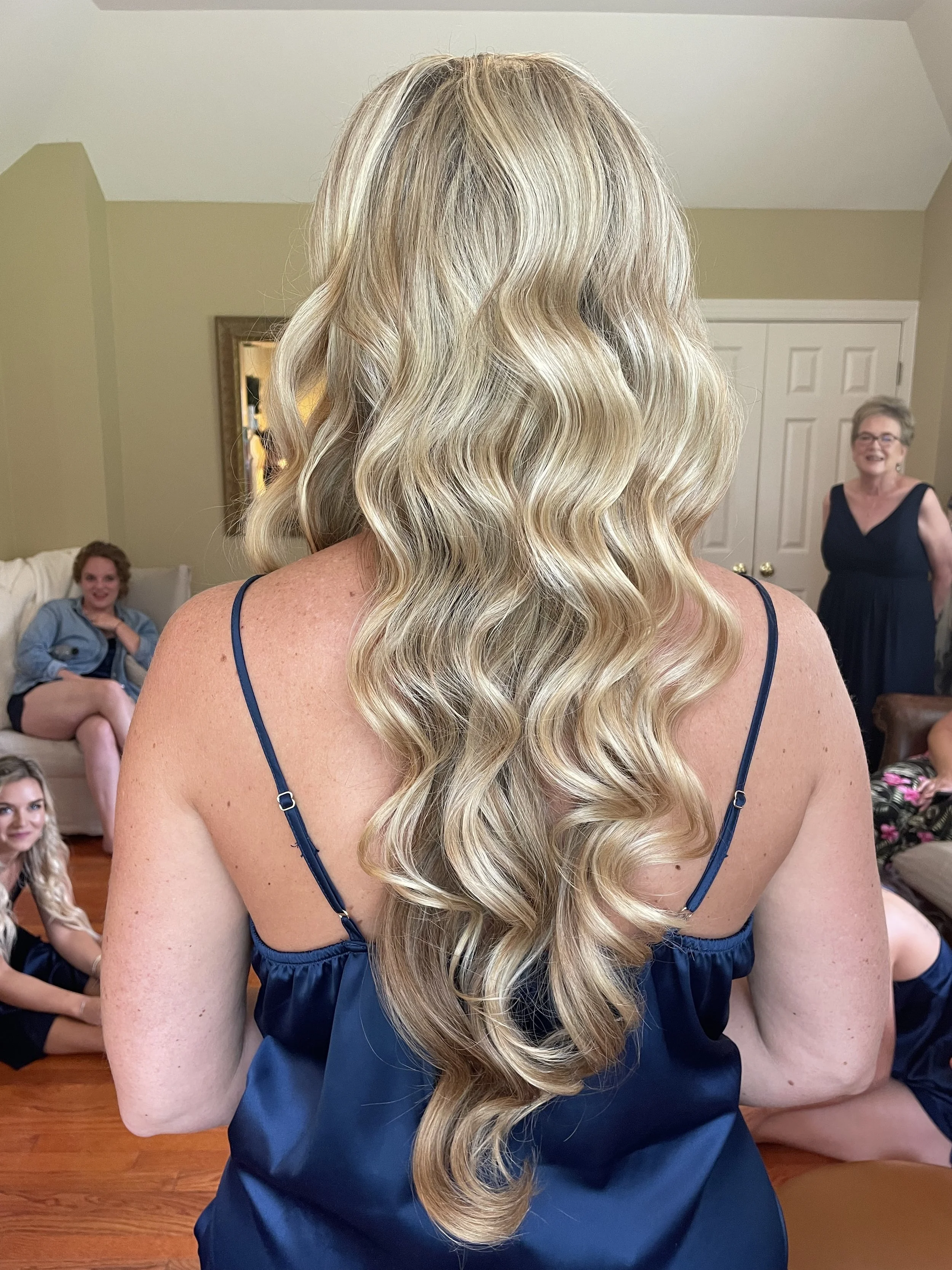 Soft bridal waves for Maryland wedding