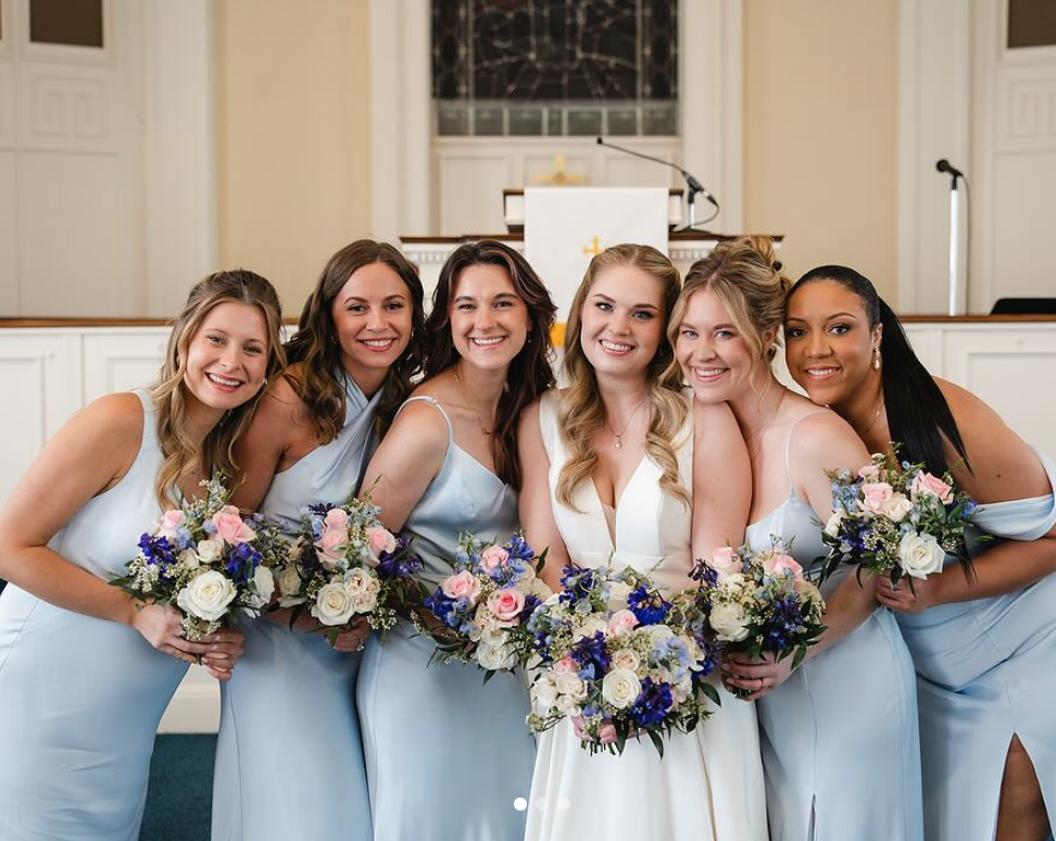 Various wedding hairstyles for bridal party by Frederick MD hairstylist