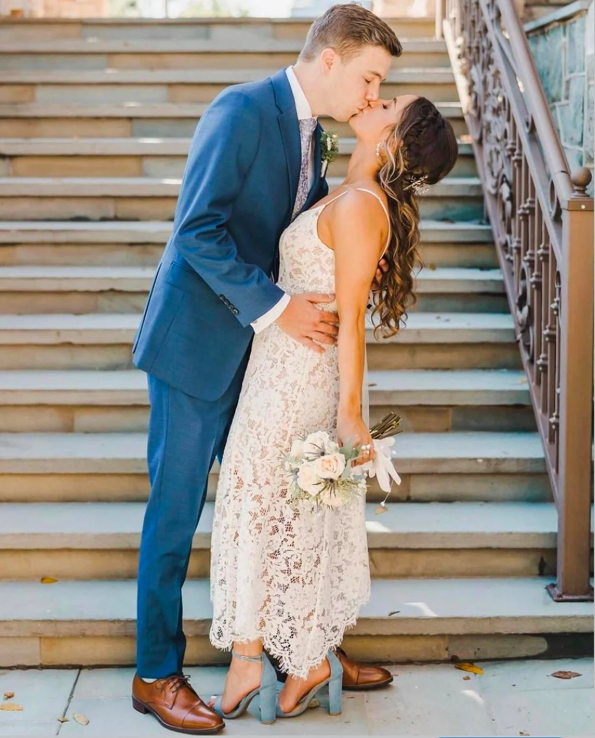 Outdoor wedding photo of Maryland bride and groom, bridal hair and makeup styled by local Frederick MD bridal hair and makeupartist