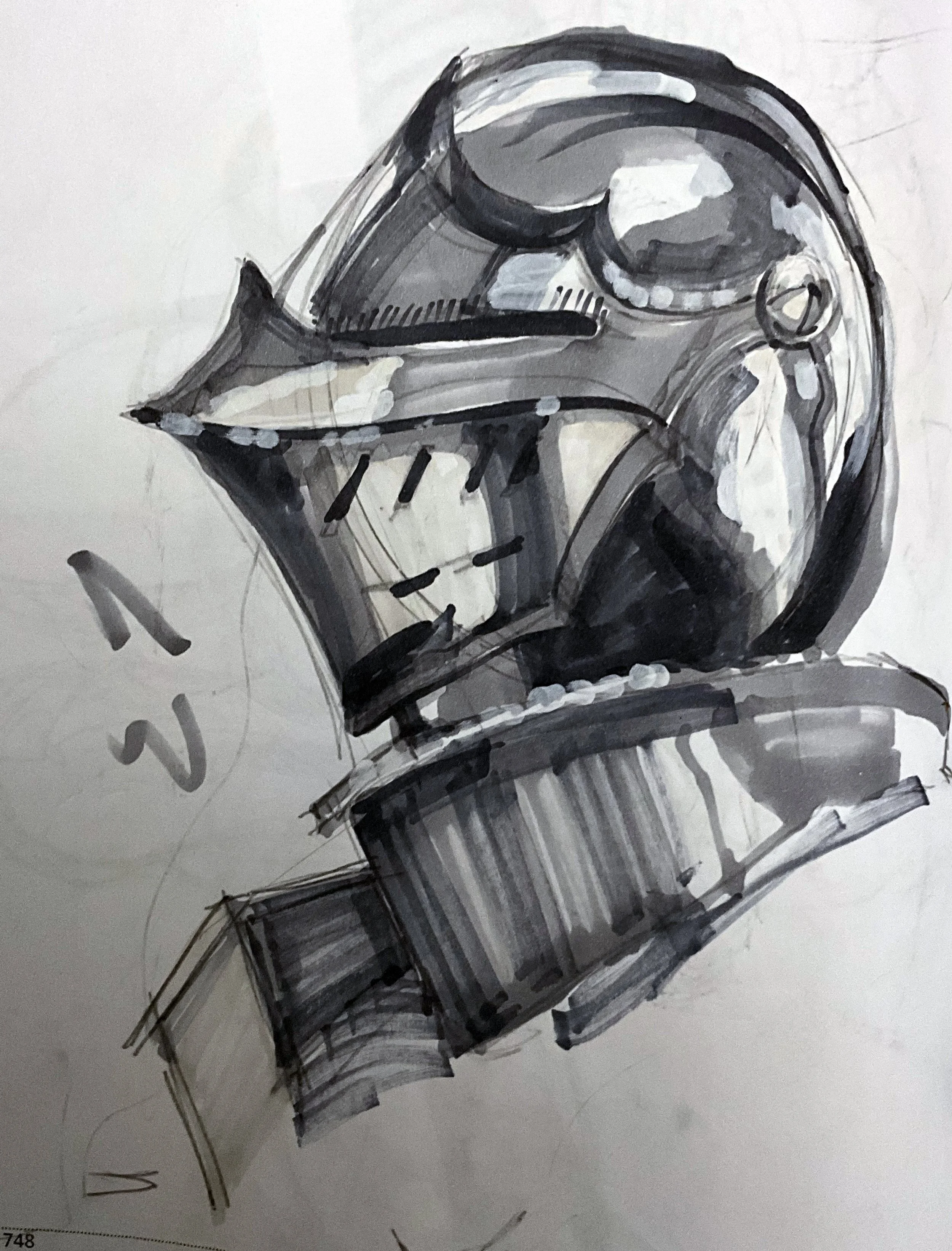 Visual exploration - focused on metallic material by using markers and pencil