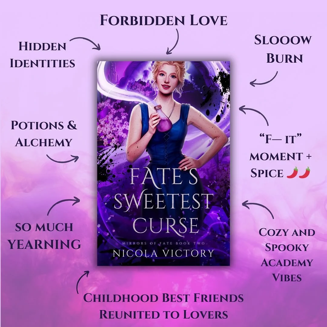 A little taste of Hattie and Noble&rsquo;s romance 🫠 Coming October 7!

An attempt on her life sent her into hiding; he&rsquo;s the reason the rumors spread. Now, they&rsquo;ve been reunited to work on finding a cure for a curs3.

🪞 Forbidden love 