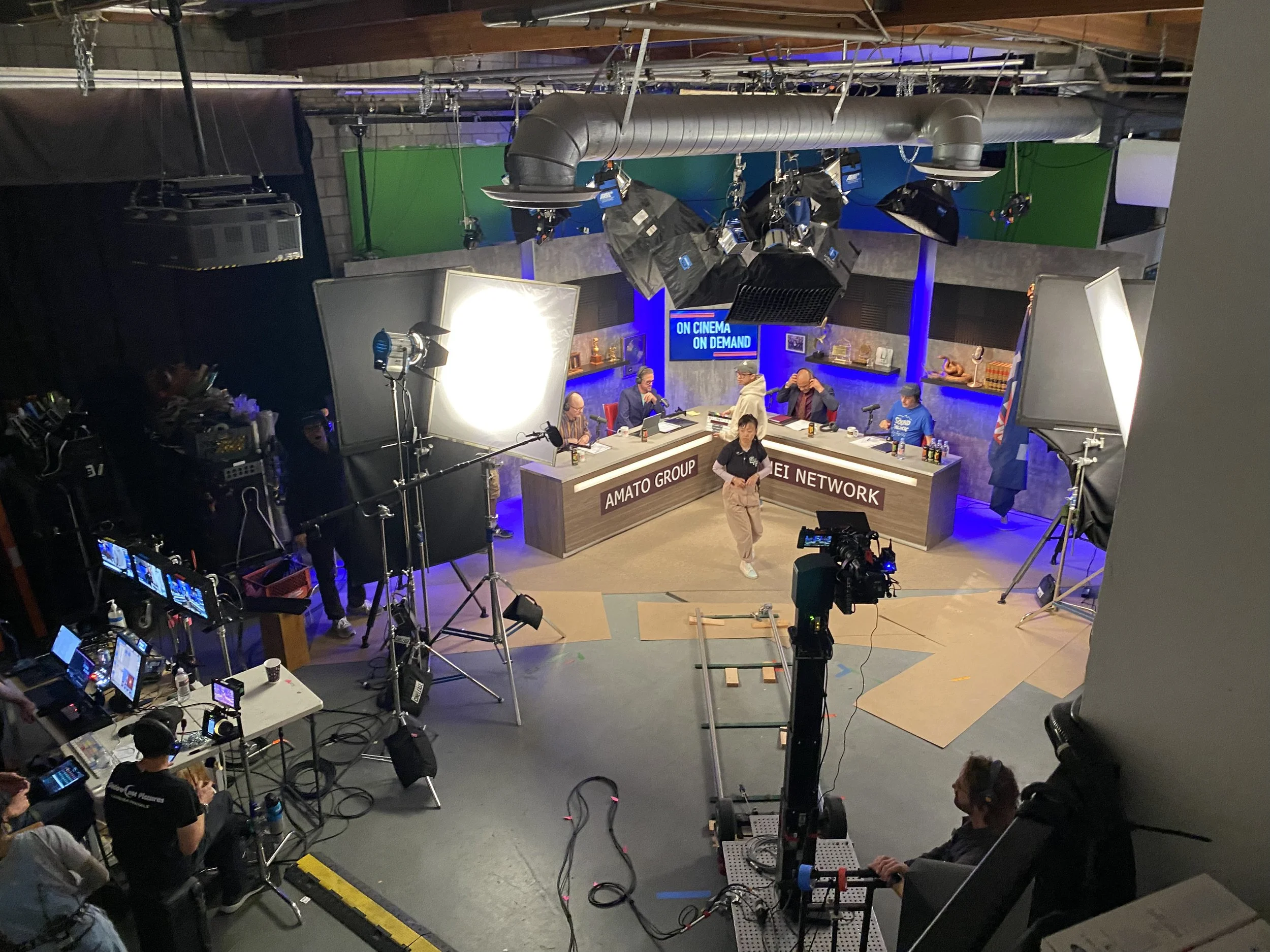 TIM HEIDECKER - Talk show set. featuring full lighting, camera, and control systems for multi-camera production.