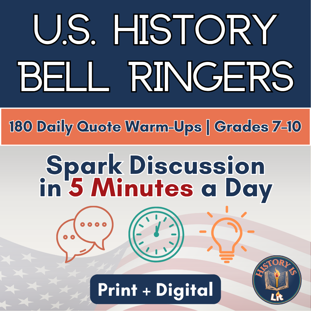 Yearlong U.S. History Warm-Ups | Daily Quote Analysis with Discussion Stems