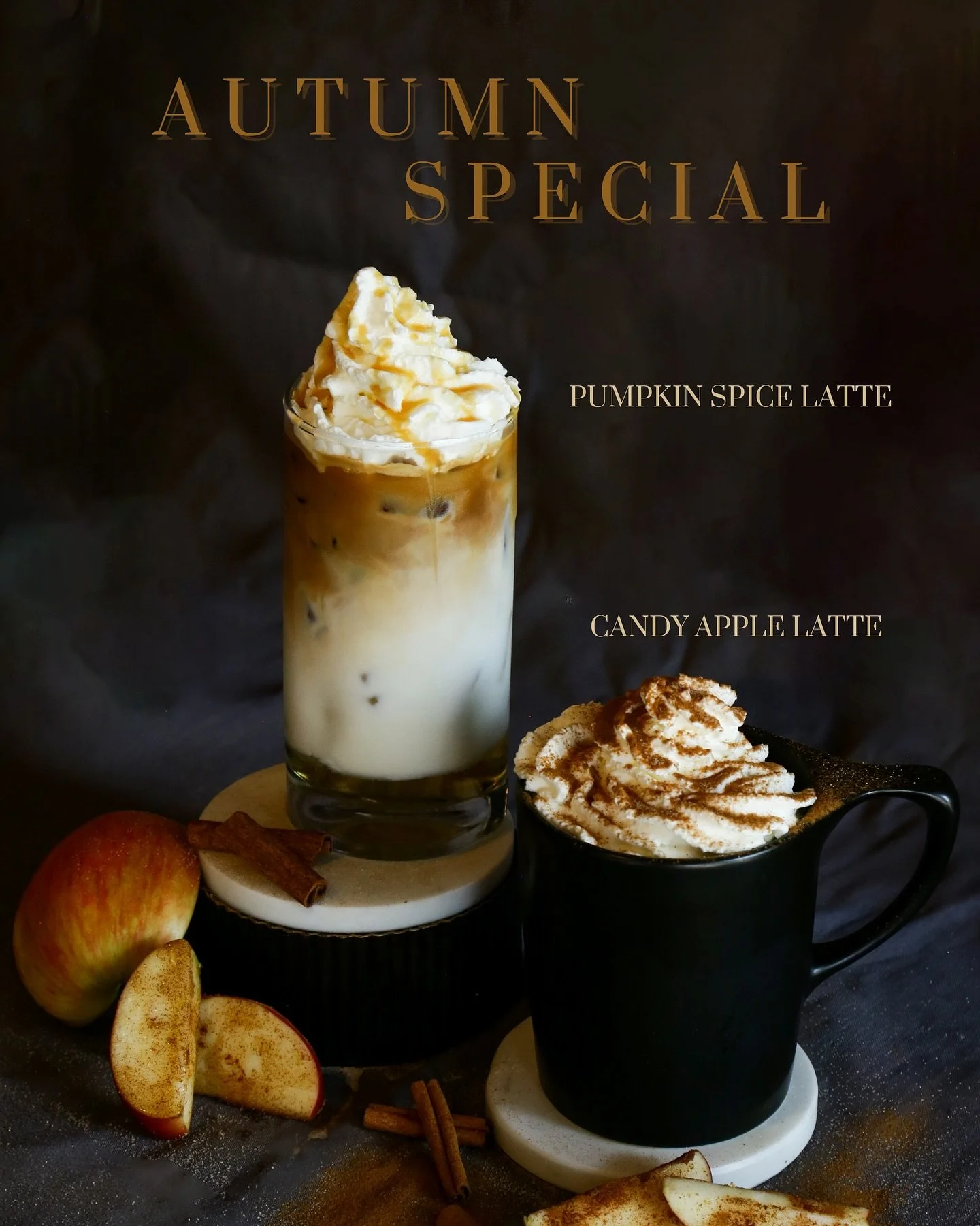 🍂 Fall is here, and so are our new seasonal sips!

✨ Pumpkin Spice Latte &ndash; the classic autumn hug in a cup
🍎 Candy Apple Latte &ndash; sweet, cozy, and perfectly festive

Come warm up with us this season 🍁☕️