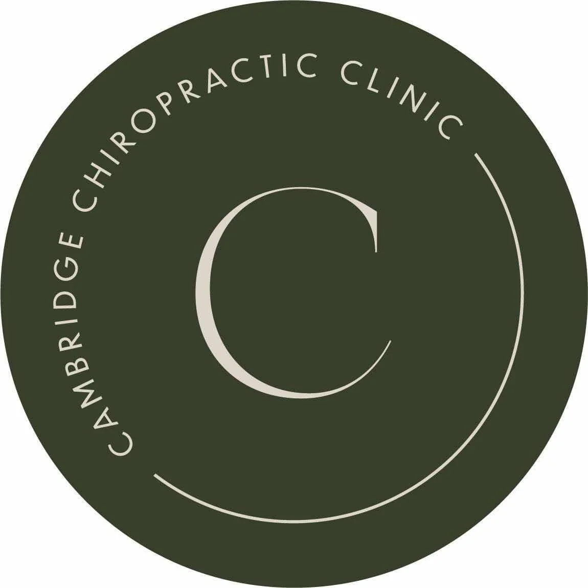 Circular logo with a large letter 'C' in the center and the text 'Cambridge Chiropractic Clinic' around the edge.