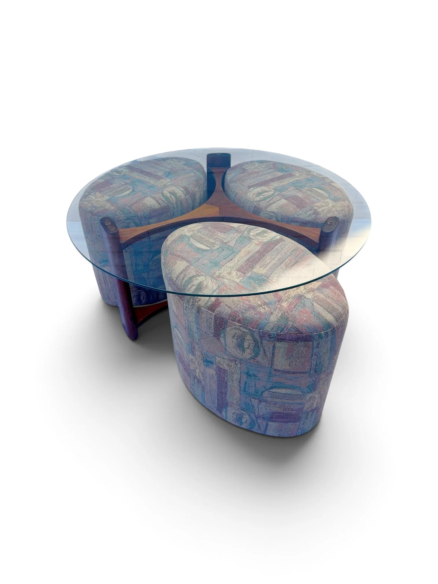 Rondo Coffee Table by TH Brown & Sons with x3 Original Ottomans