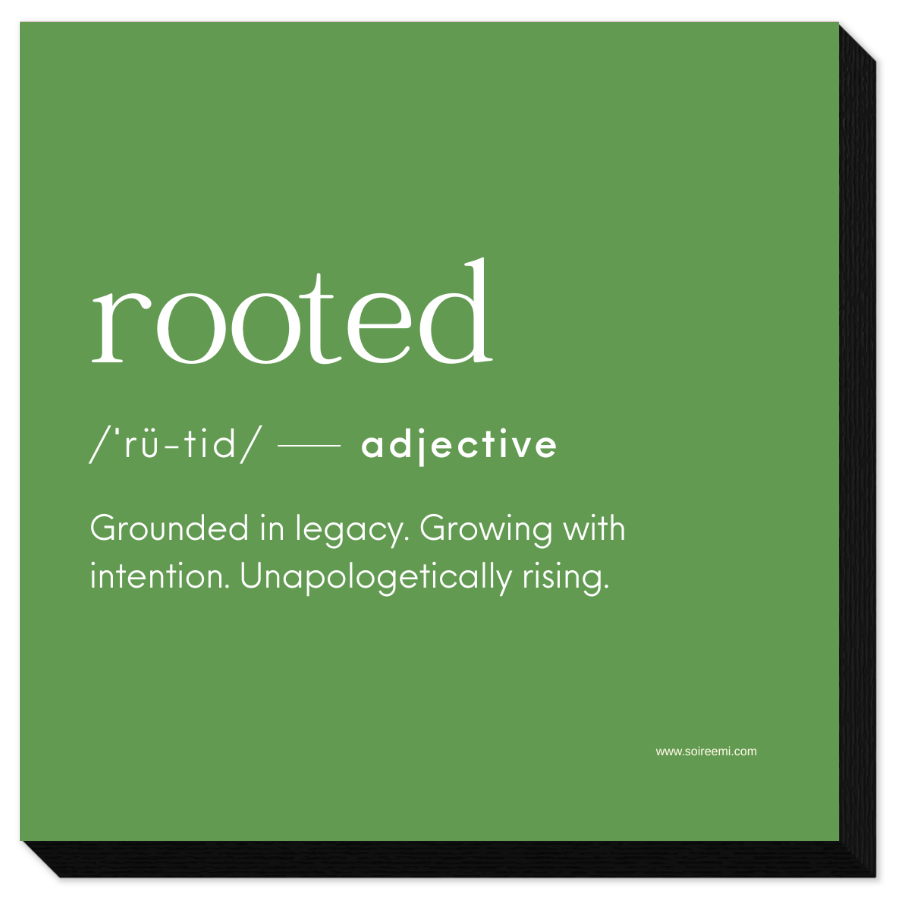 ROOTED Mounted Word Art