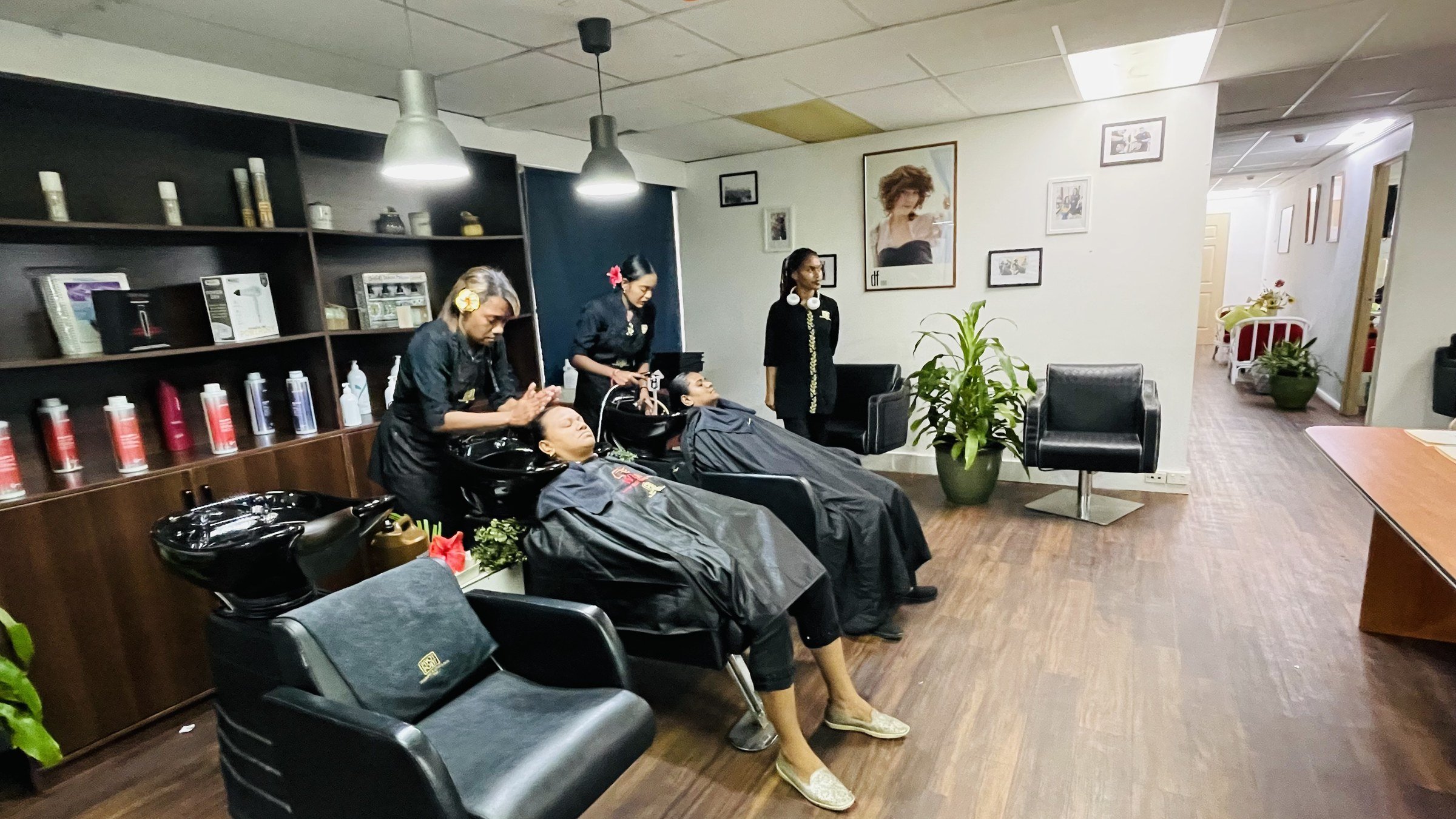 The salon floor at Pivot Point Fiji's Lautoka campus