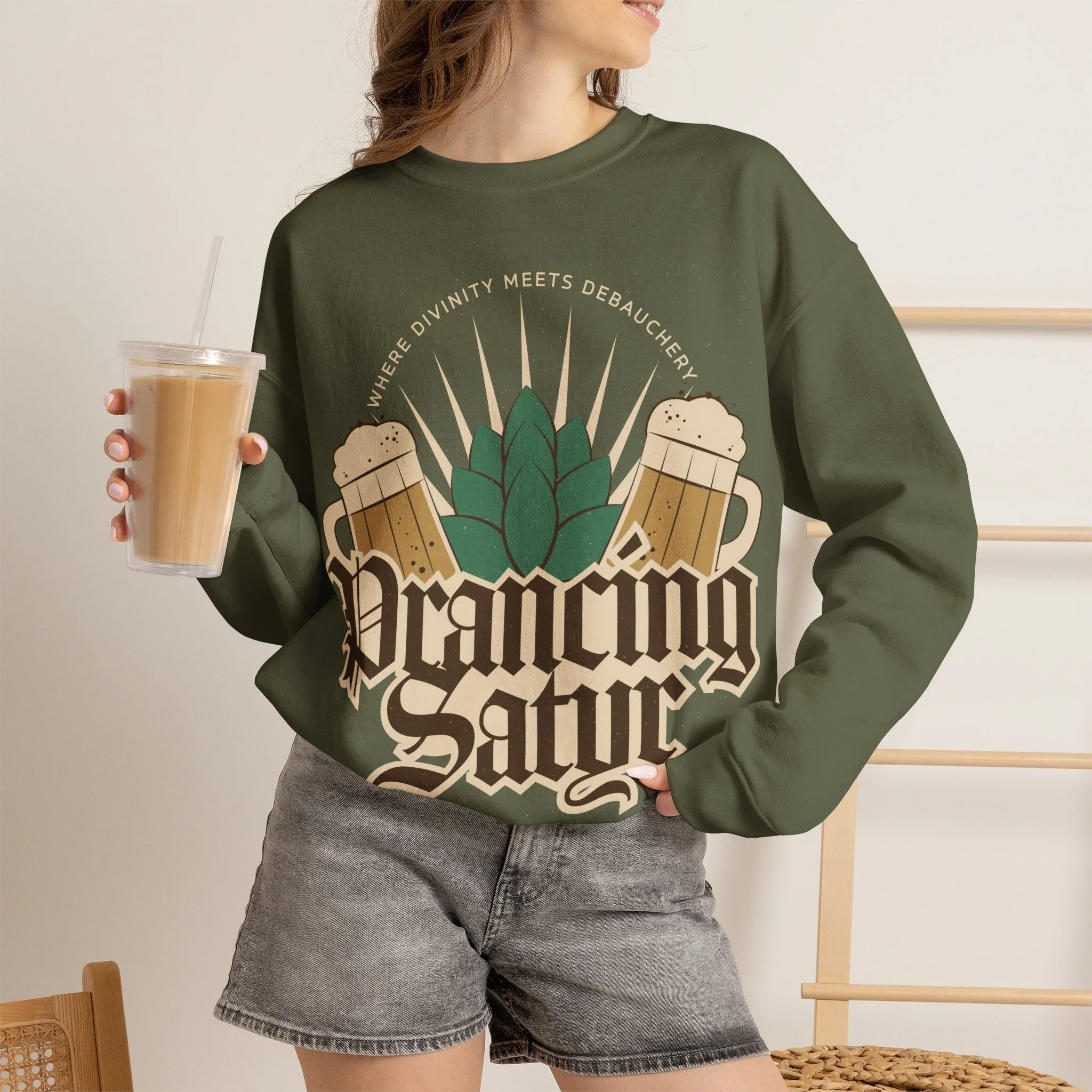 Crown of Olympus: Prancing Satyr Crewneck