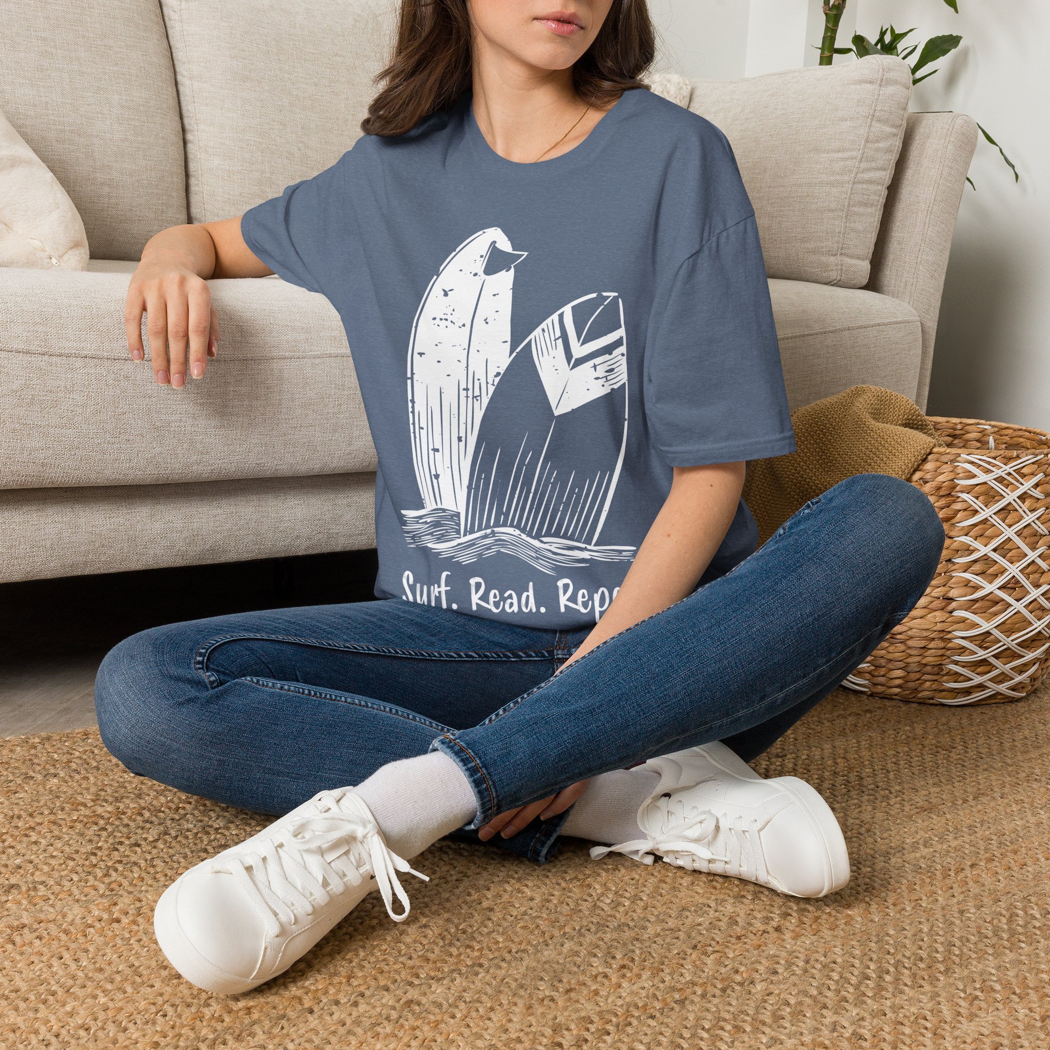 Surf. Read. Repeat. Softstyle Tee
