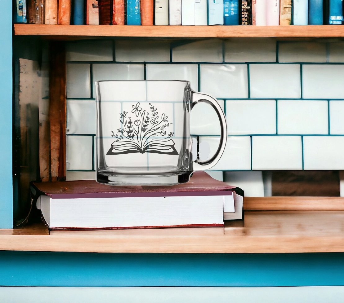 Botanical Library Glass Mug
