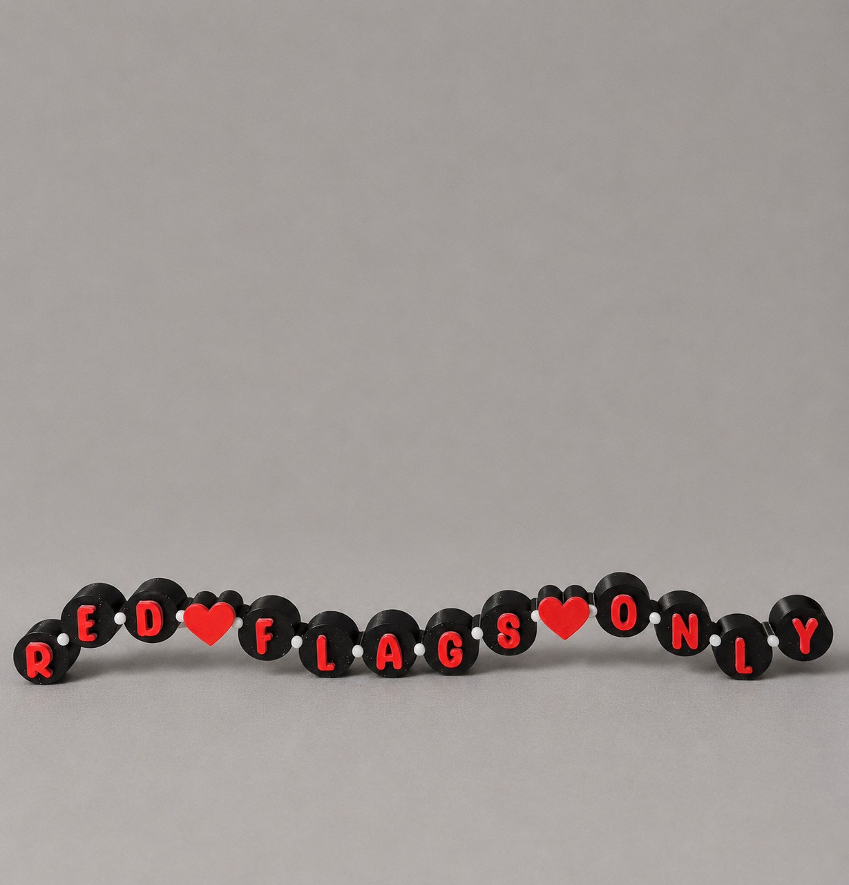 Red Flags Only Friendship Bracelet Bookshelf Sign