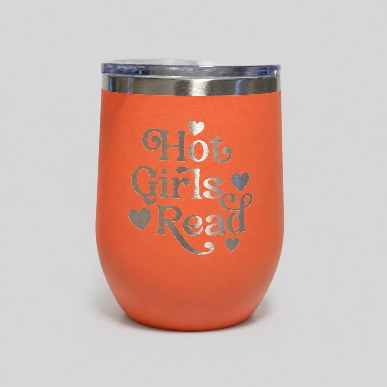 Hot Girls Read Coral Polar Camel Wine Tumbler