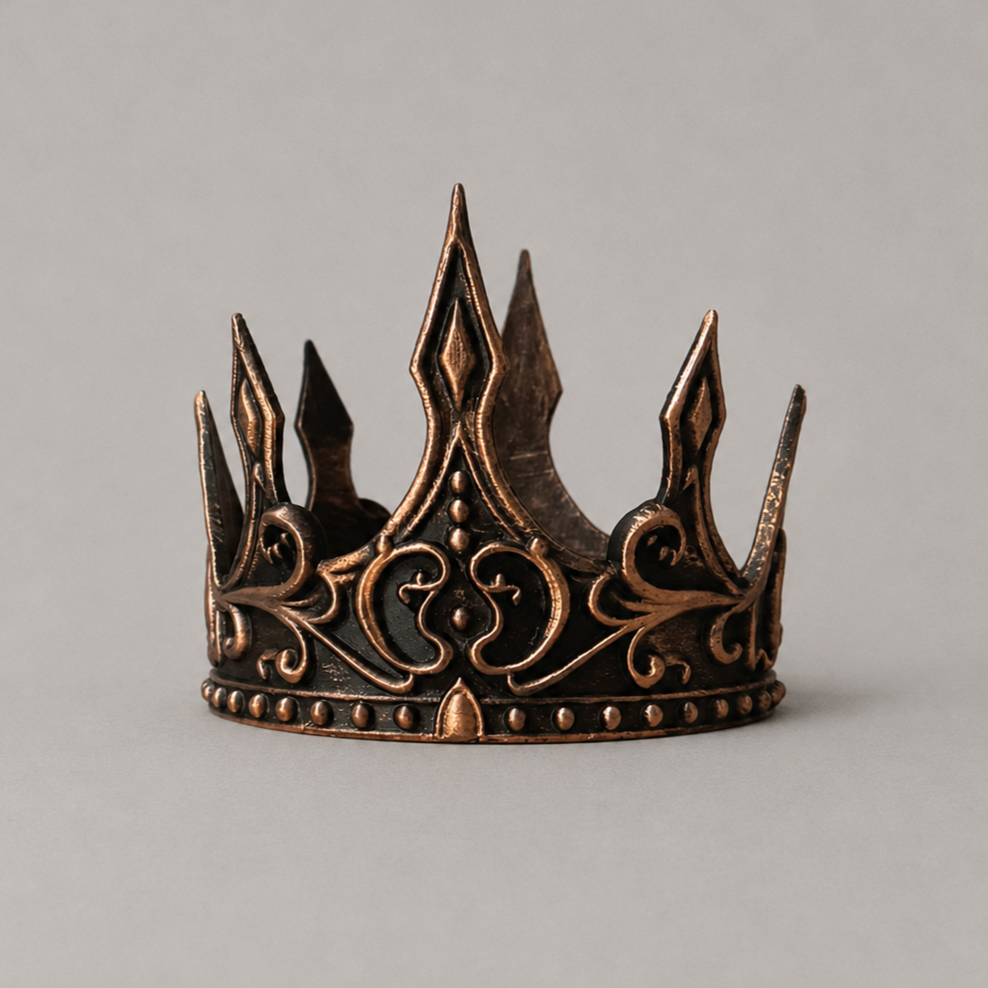 Antique Crown Bookshelf Decor