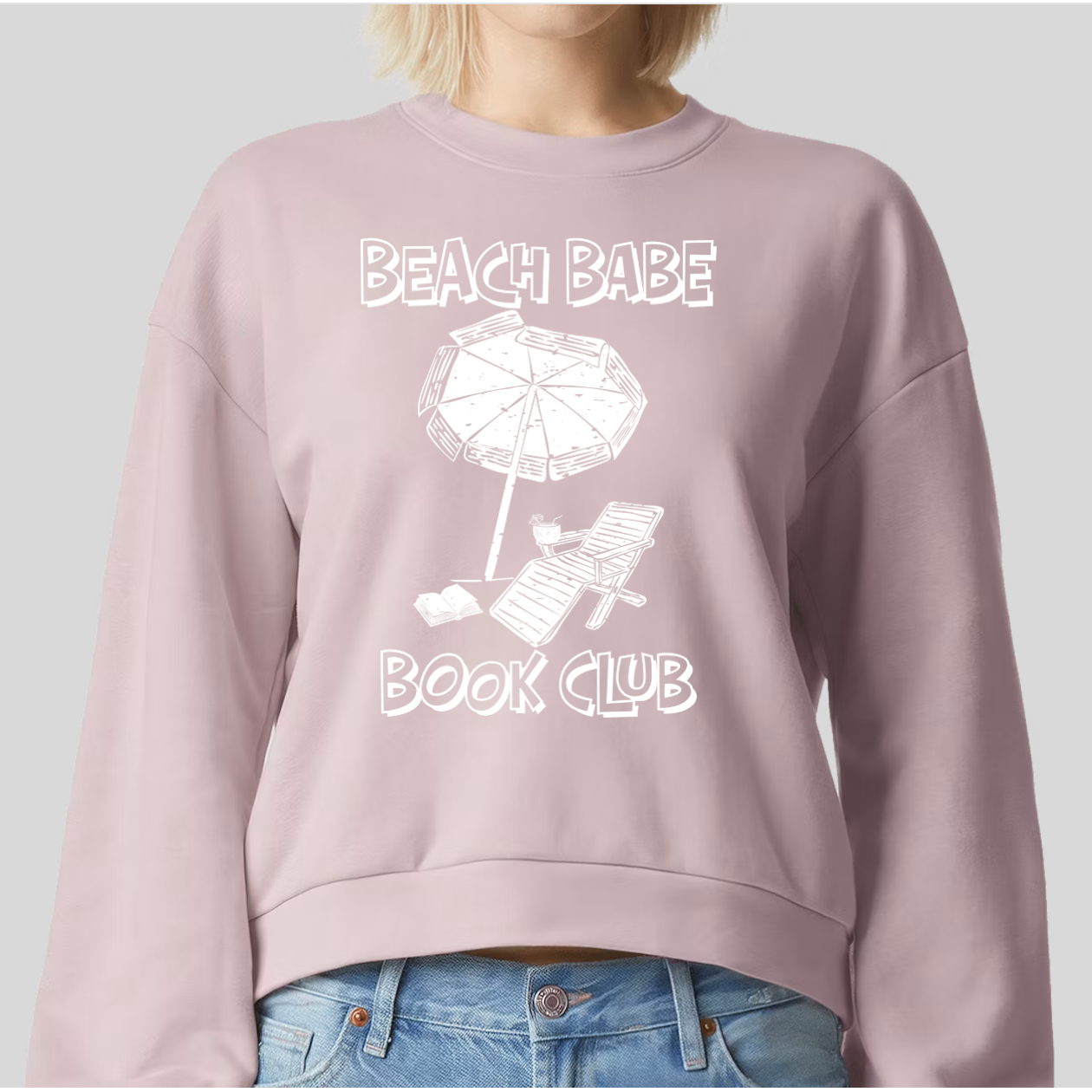 Beach Babe Book Club Fleece Crewneck Sweatshirt