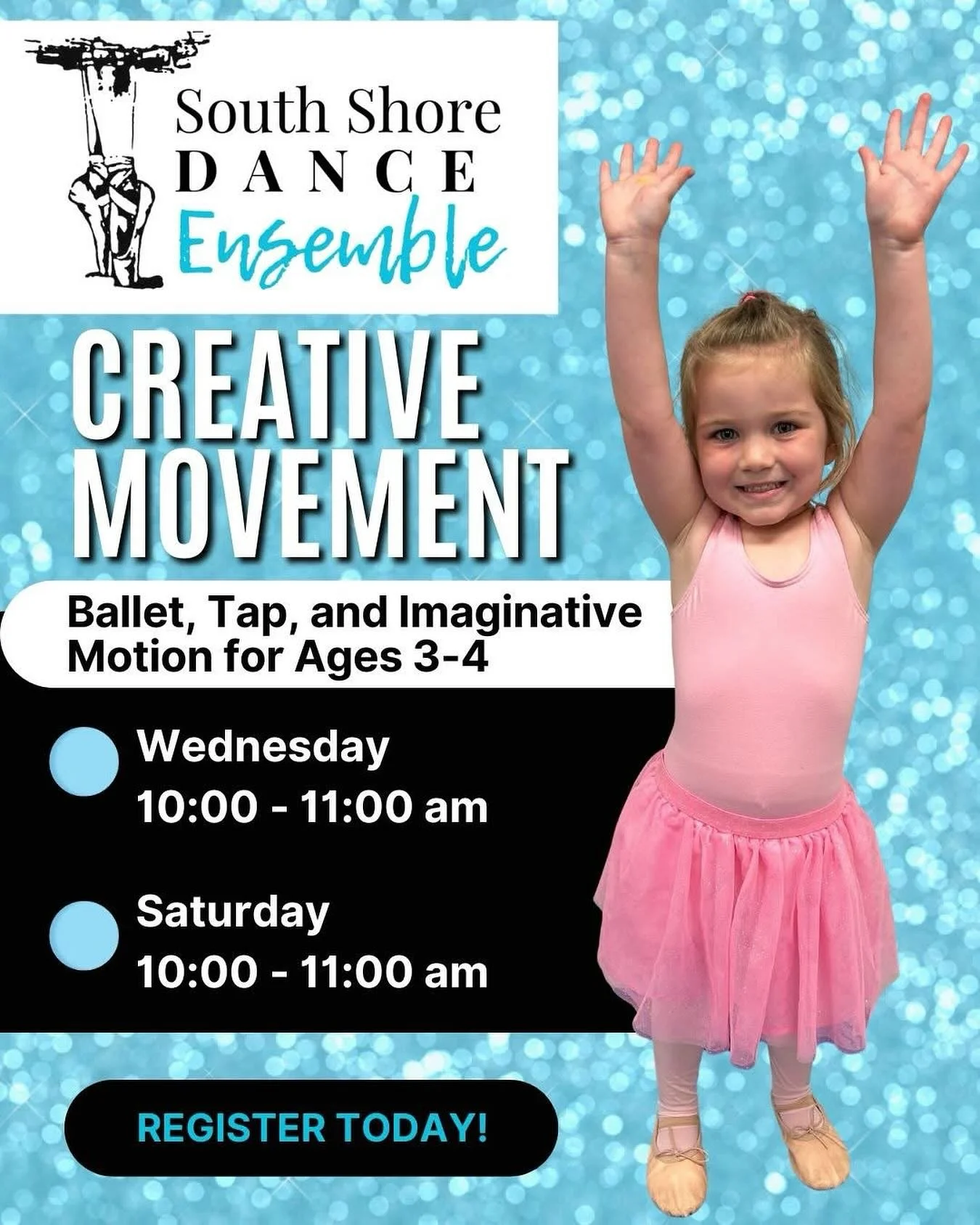 🩰 Watch your child&rsquo;s confidence grow&mdash;one pli&eacute; and one shuffle at a time! 💕 Creative Movement is the perfect first step into dance! 💕Visit our website (link in bio) for registration information!