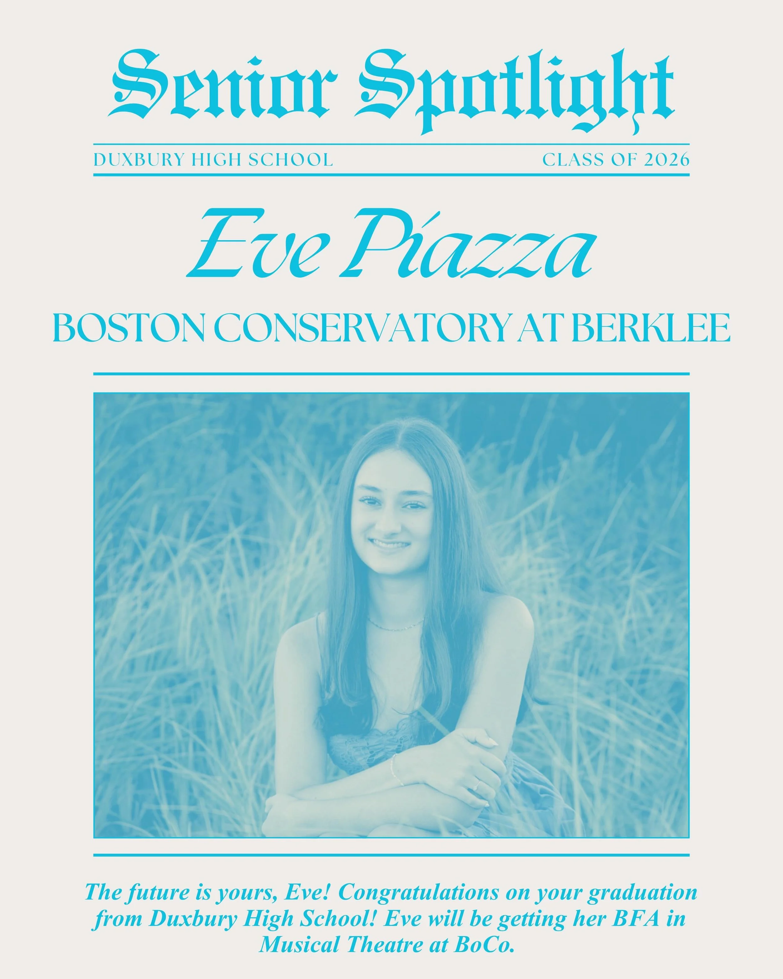 Meet our next Senior Spotlight: Eve

Graceful, hardworking, and full of heart 🤍 Eve has left such a special mark on our studio family, and we are so proud to celebrate her senior year!

Favorite style of dance: Contemporary or Ballet
 Favorite costu