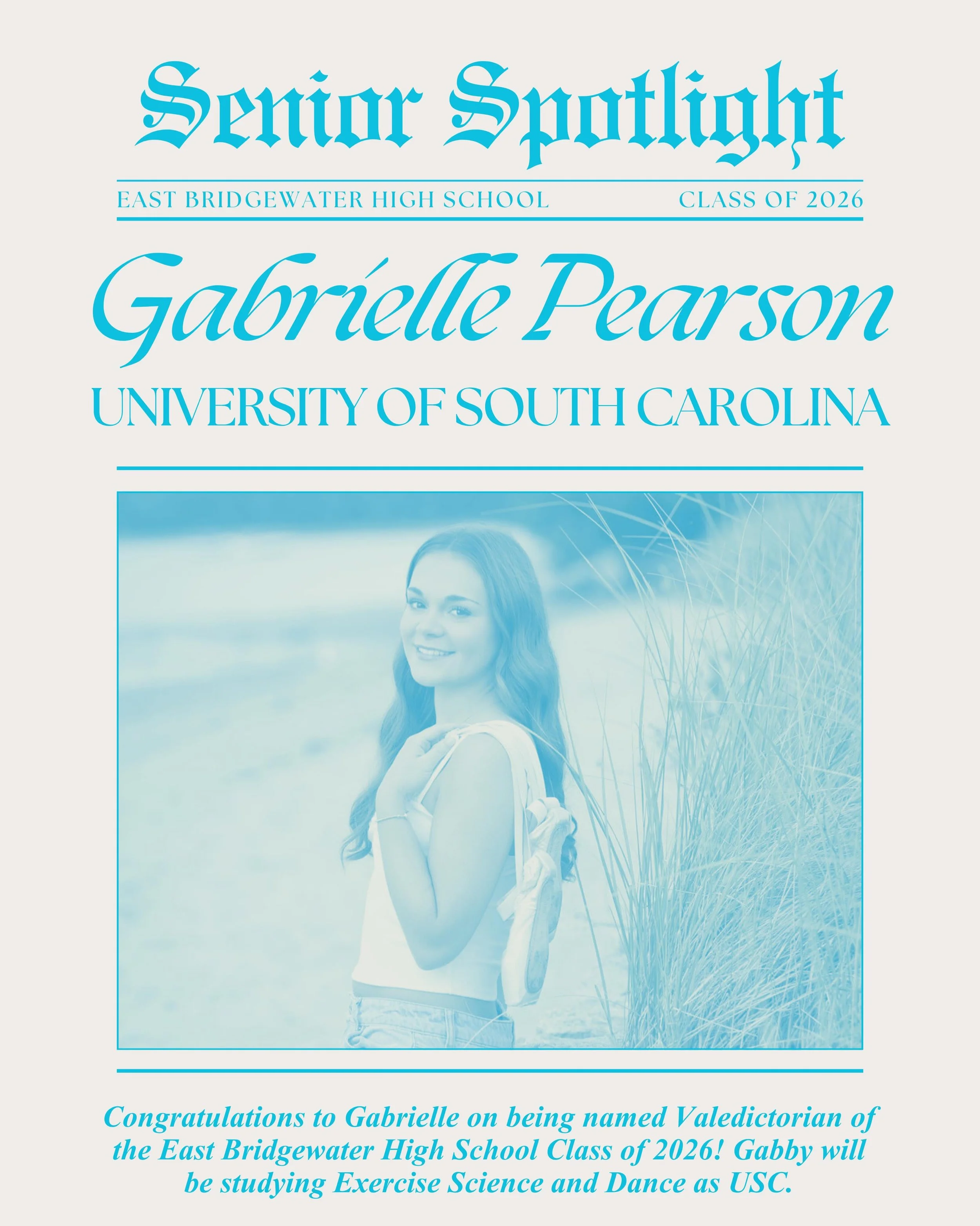 Our next Senior Spotlight : Gabby 

A dancer who leads with poise, passion, and determination every single day. We can&rsquo;t wait to see all the amazing things ahead for you, Gabby! 

Favorite style of dance: Lyrical 
 Favorite costume you&rsquo;ve