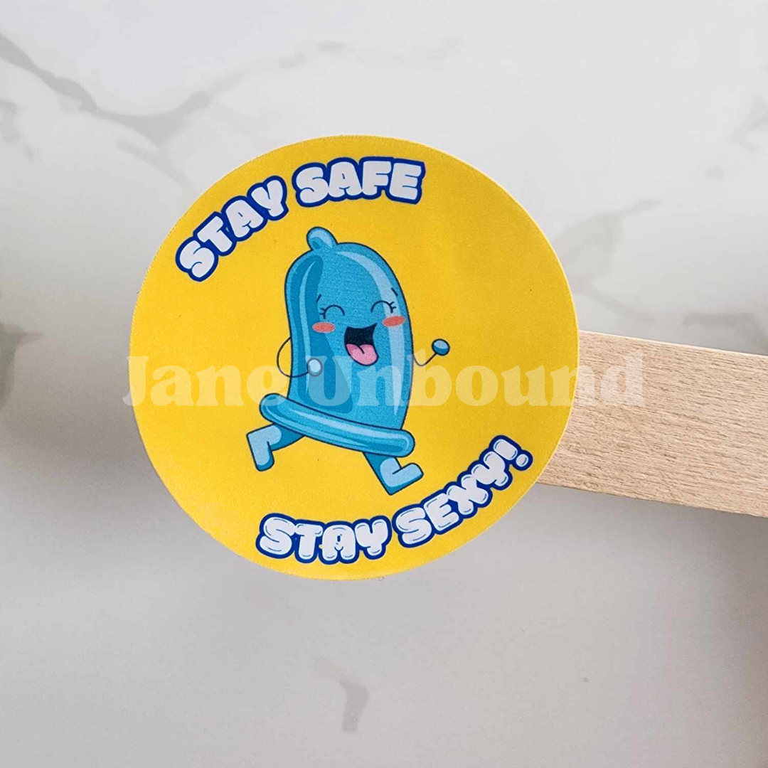 Stay Safe Condom Vinyl Sticker Decal