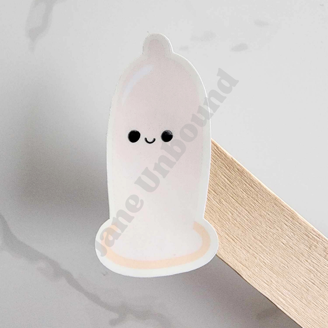 Cute Face Condom Vinyl Sticker Decal