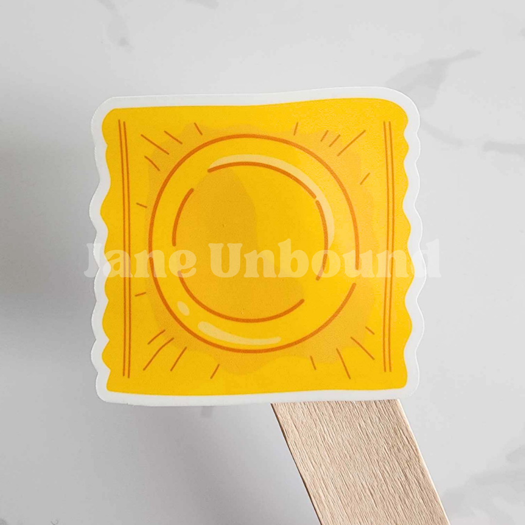 Condom Gold Wrapper Vinyl Sticker Decal