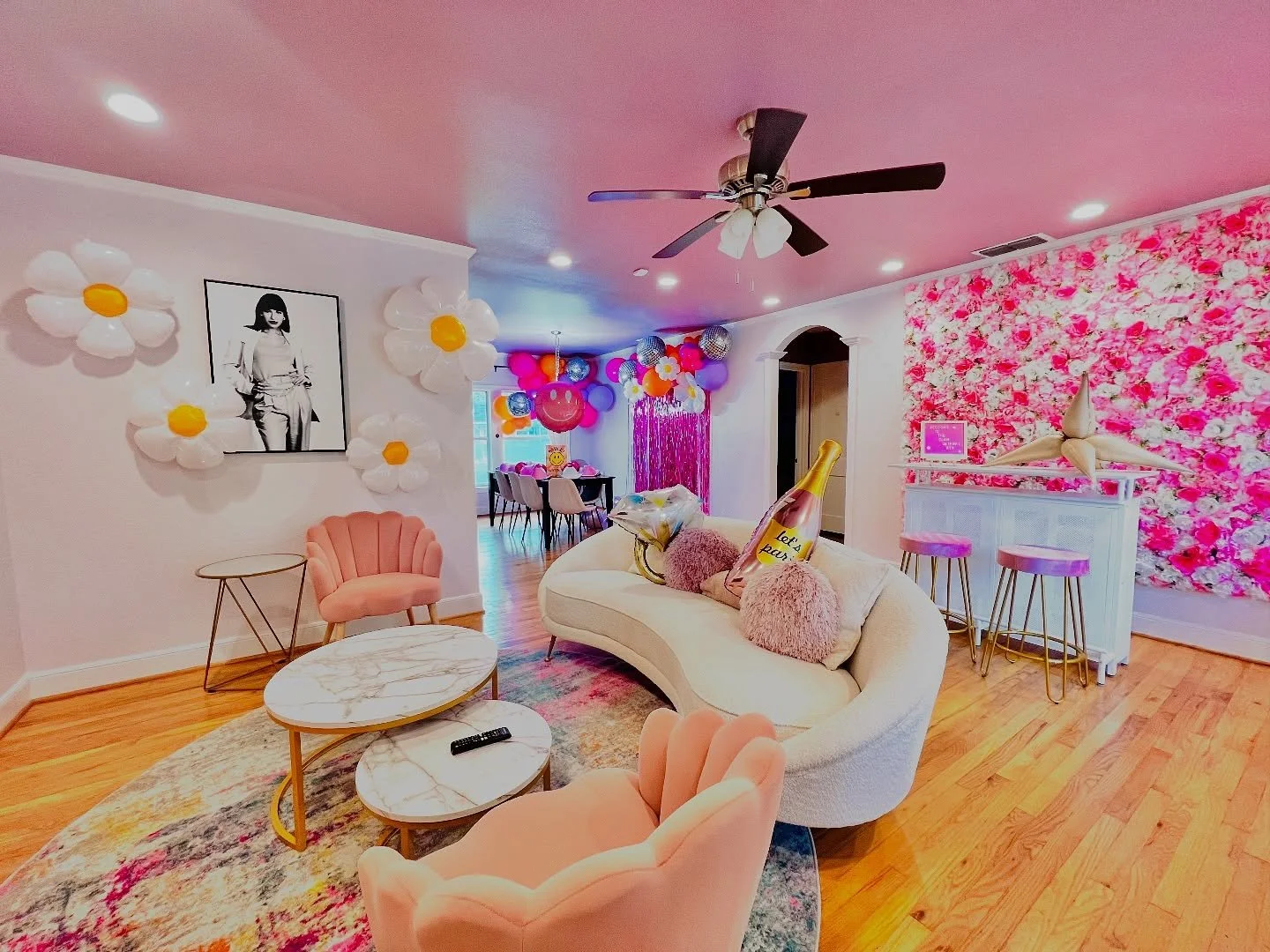 Groovy Bach weekend decor at one of our fav spots in Austin, Tx! @glamgetaway_atx 

Inquire about our hassle free Bach decor setups: mini &amp; full - both custom! Link in profile 🎉 
Let&rsquo;s get this party started 🎉🎉🎉

#austinbachelorette #ba