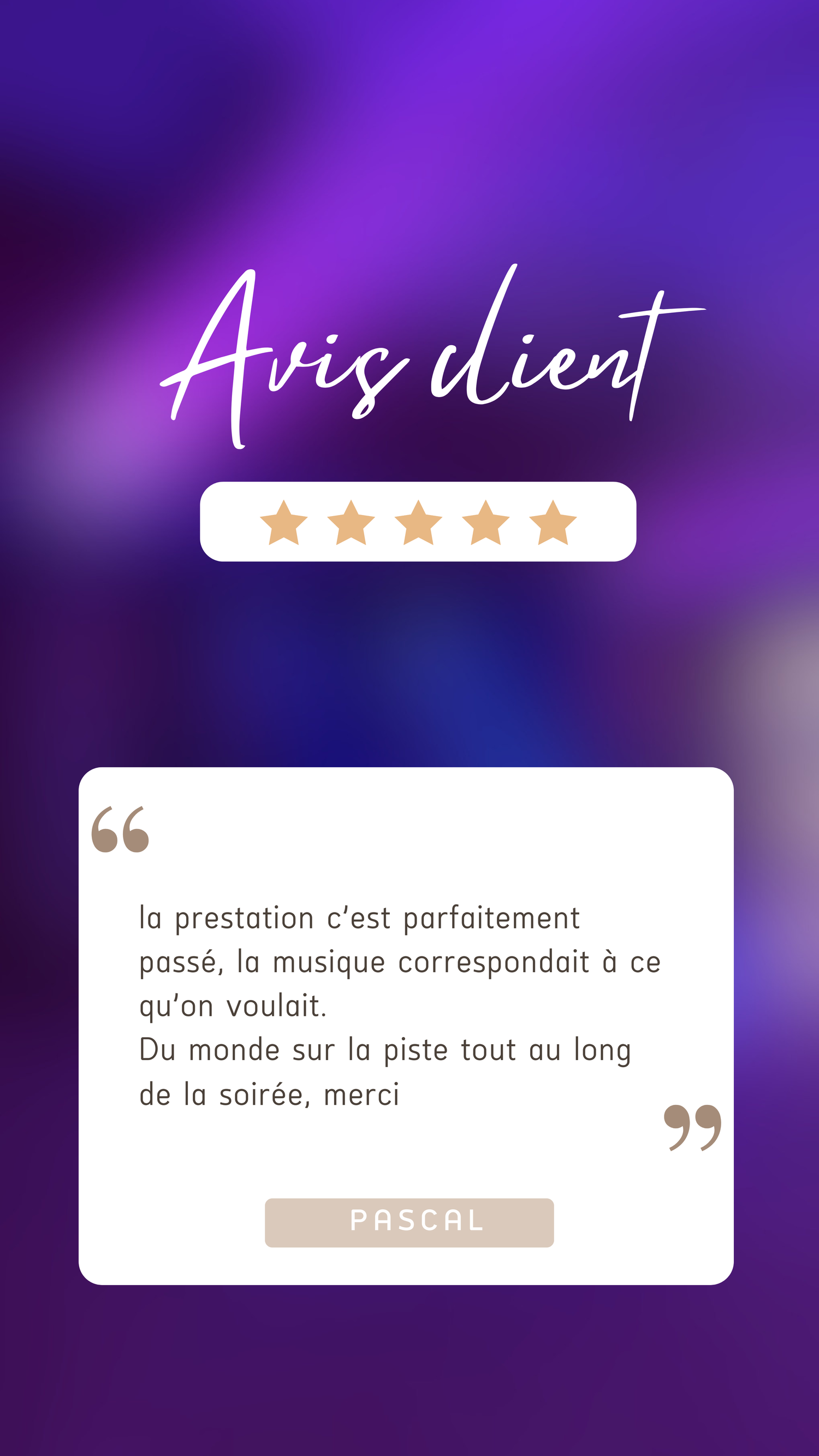 Avis client mariage 2 publié sur DJ Pepito Event