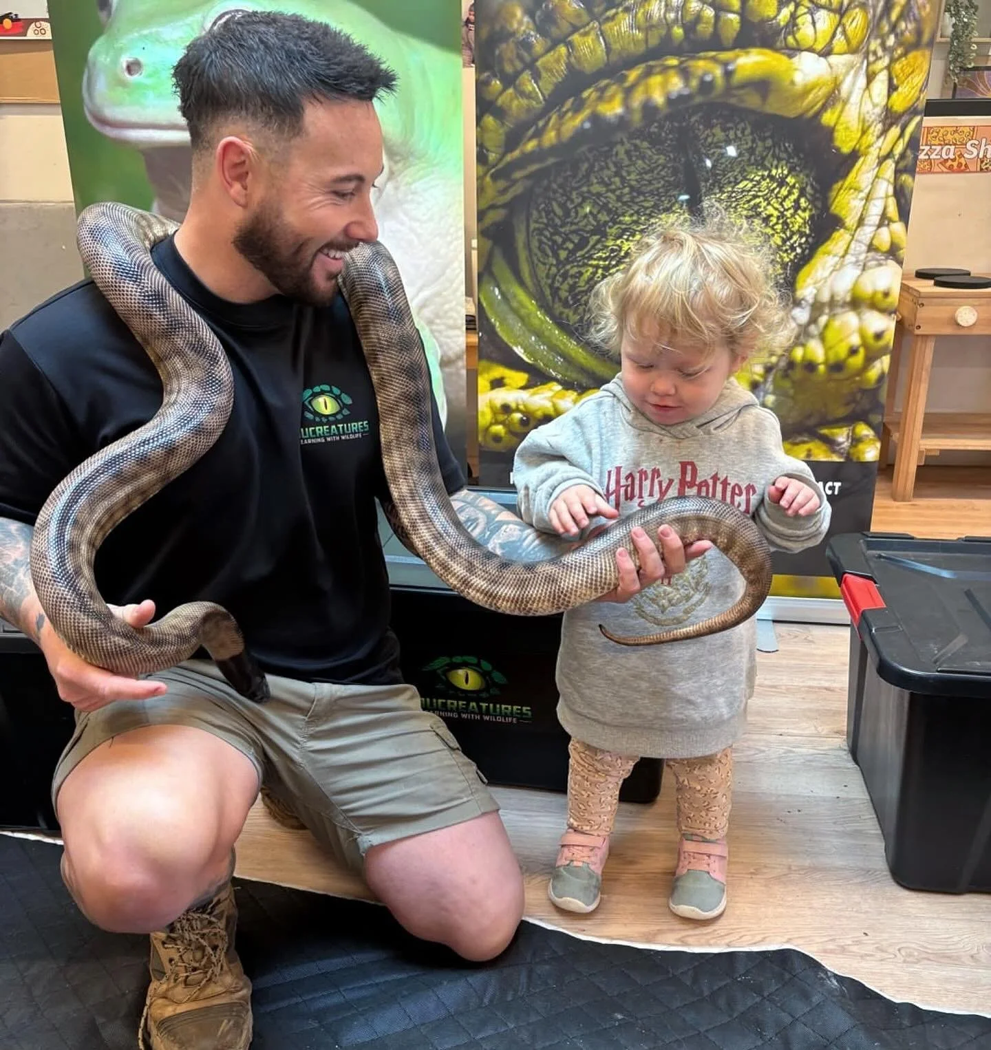 So proud of these little helpers! Calm, curious, and braver than most adults 😂🐍 #educreatures #educreatureszoo #wildlife #nature #wildlifephotography #animals #wild #photooftheday #conservation