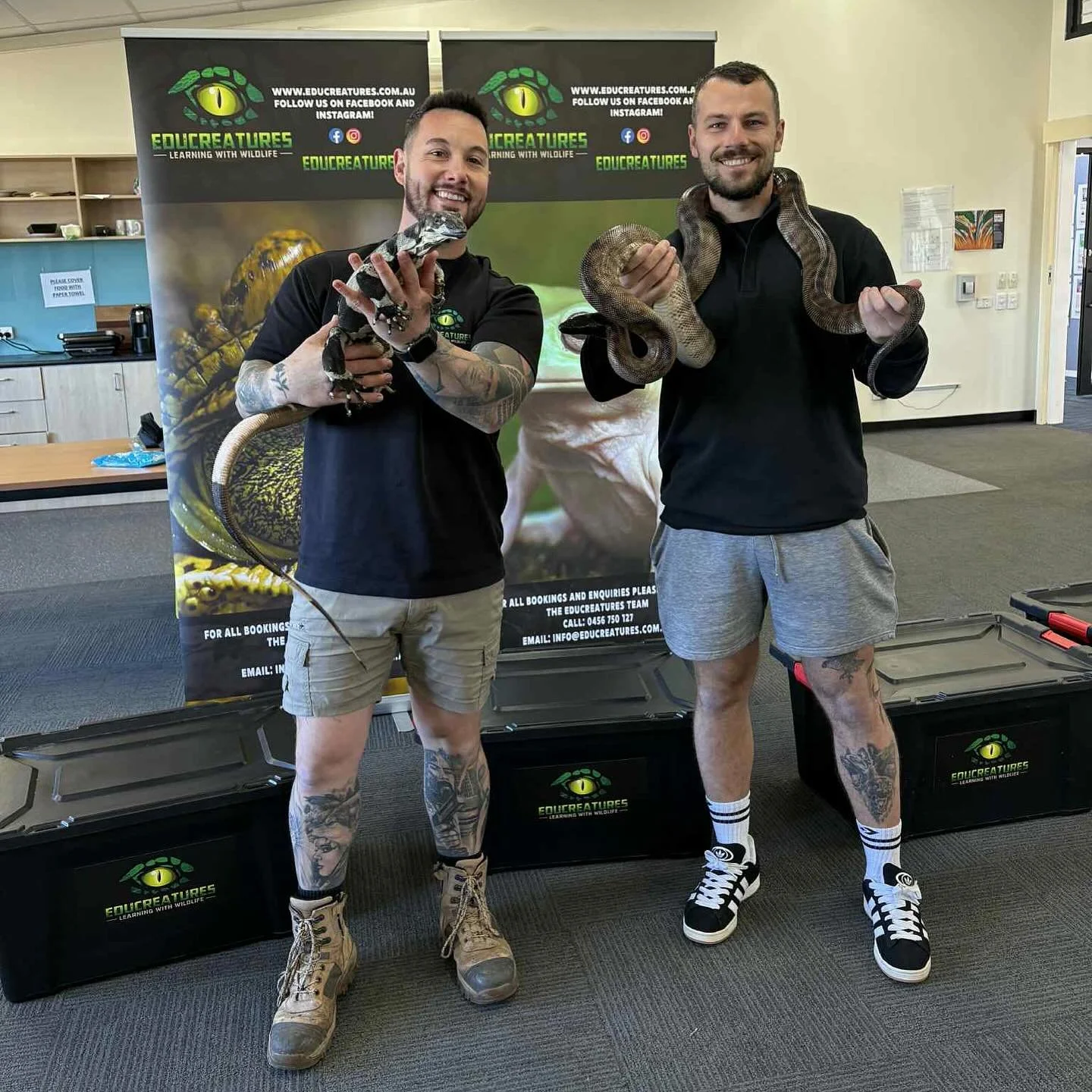 Outdoor education group with year 11&rsquo;s at Lakeview Senior college, students were able to learn about different characteristics, adaptations, lifecycles and the ecological niche of lots of different animals. 🦎 🐍 🌱 🏕️ #educreatures #educreatu