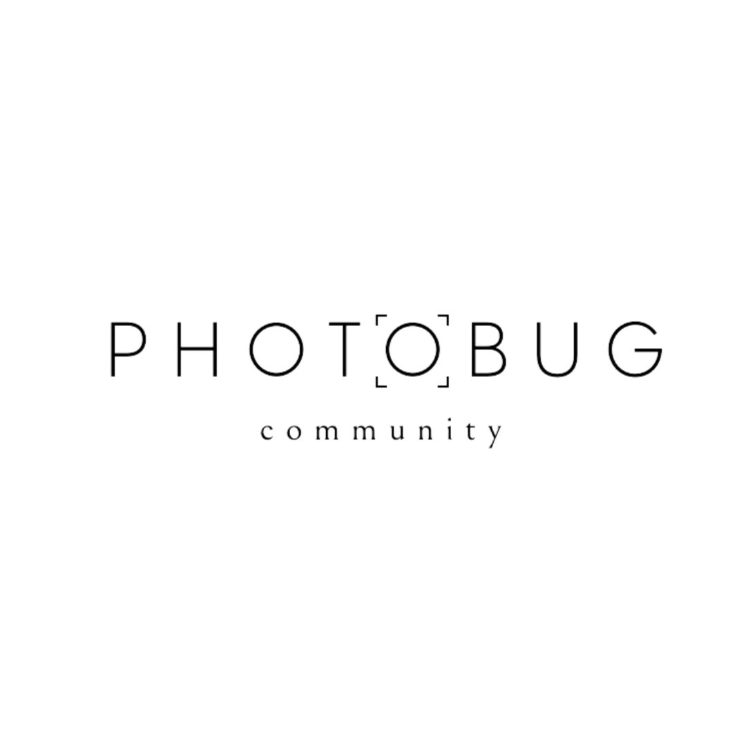 PhotoBug Community logo with black text on a white background