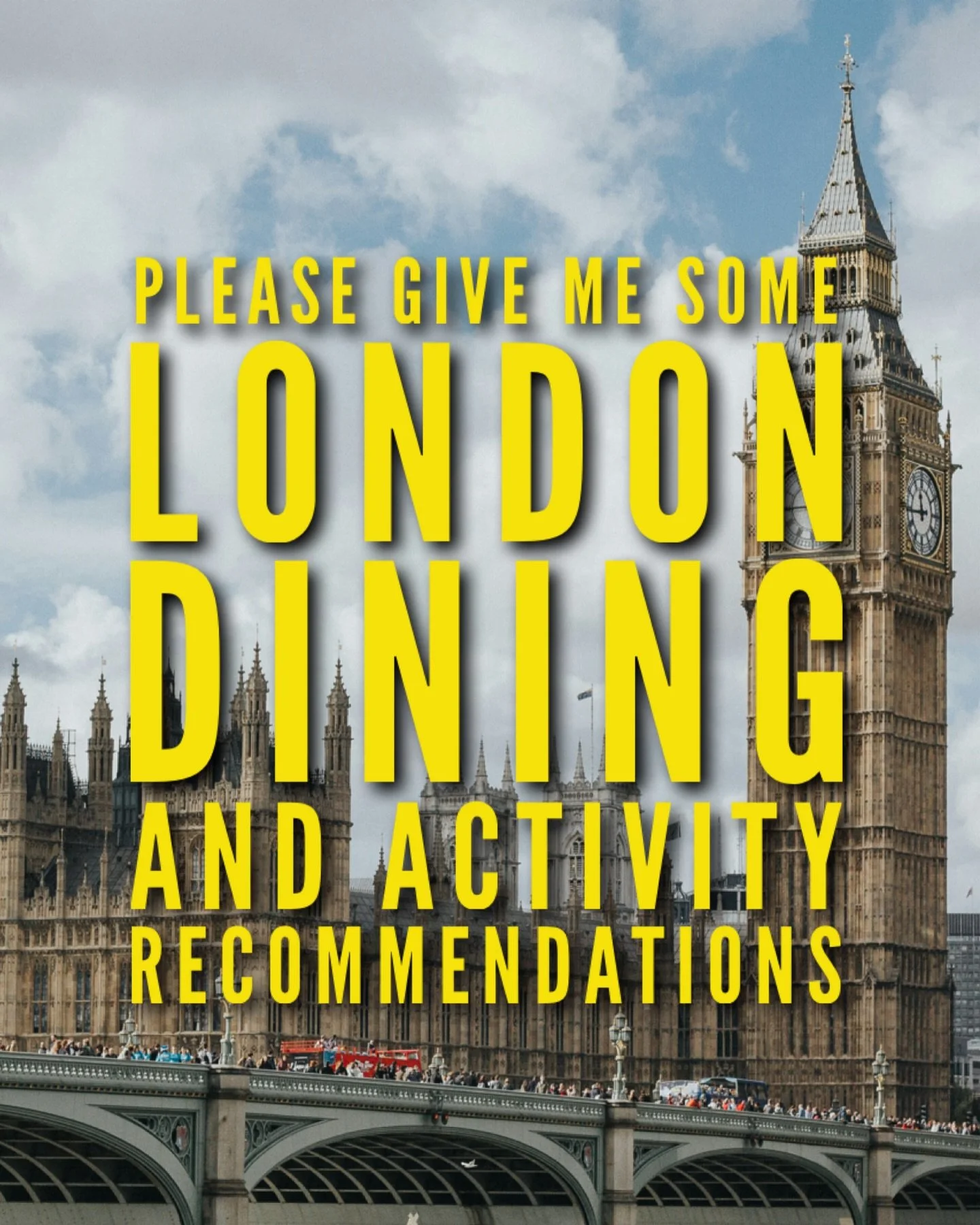 High-end, low-end, and in between! I haven&rsquo;t been there in nearly 20 years so fill me in!

#londonblogger #londondining #londonfoodguide #londonactivities #london🇬🇧