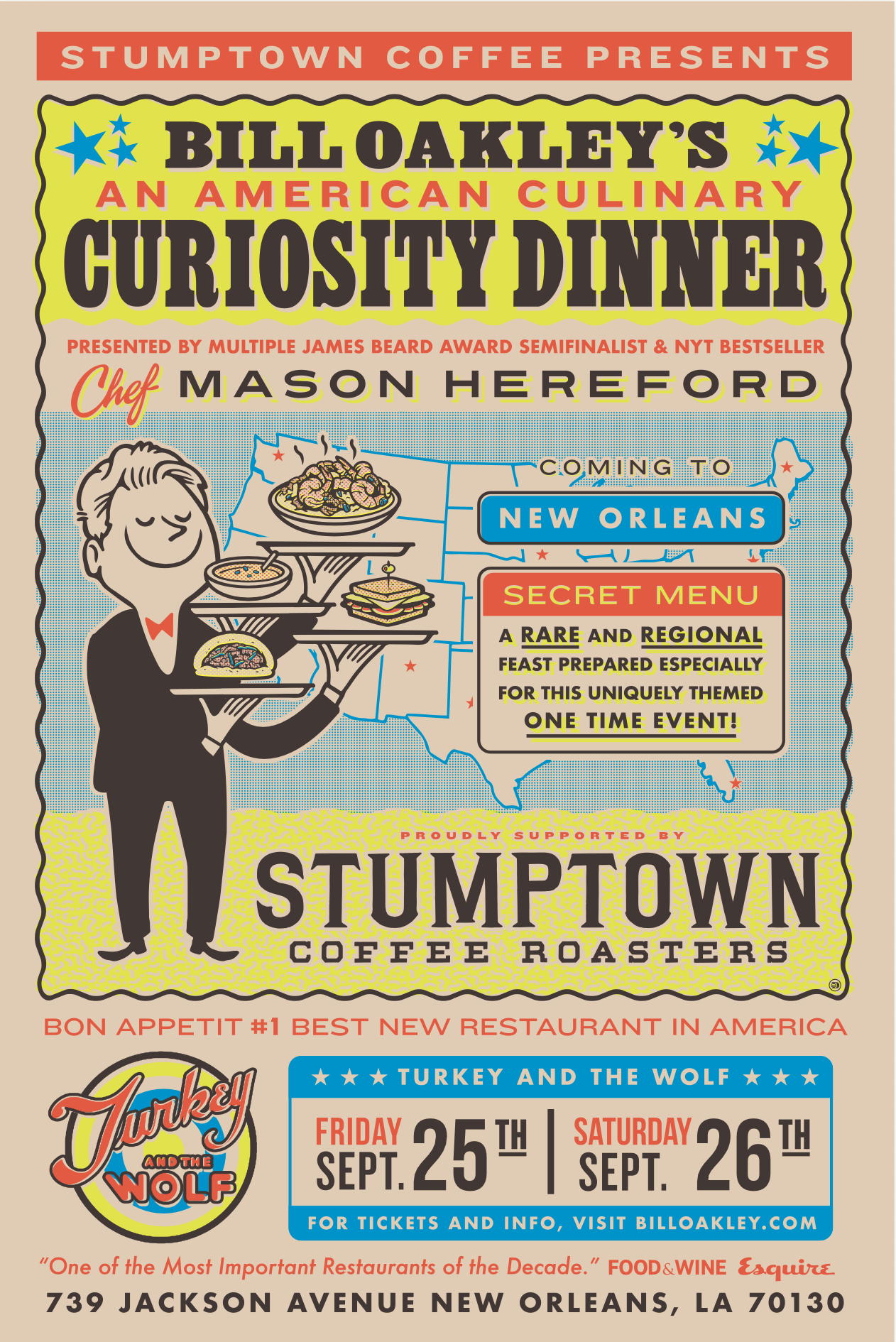 New Orleans LA | Bill Oakley Presents: An American Culinary Curiosity Dinner