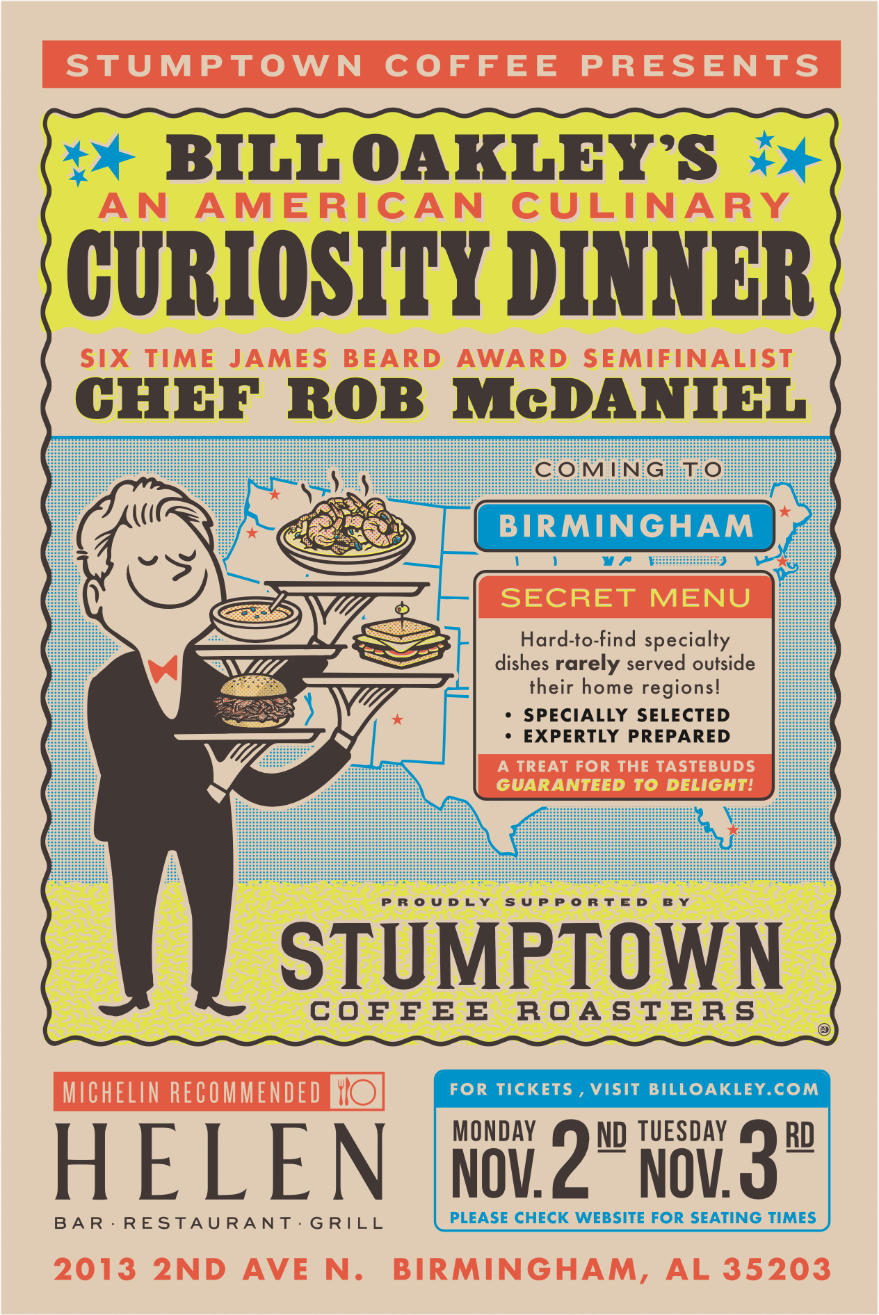 Birmingham AL | Bill Oakley Presents: An American Culinary Curiosity Dinner
