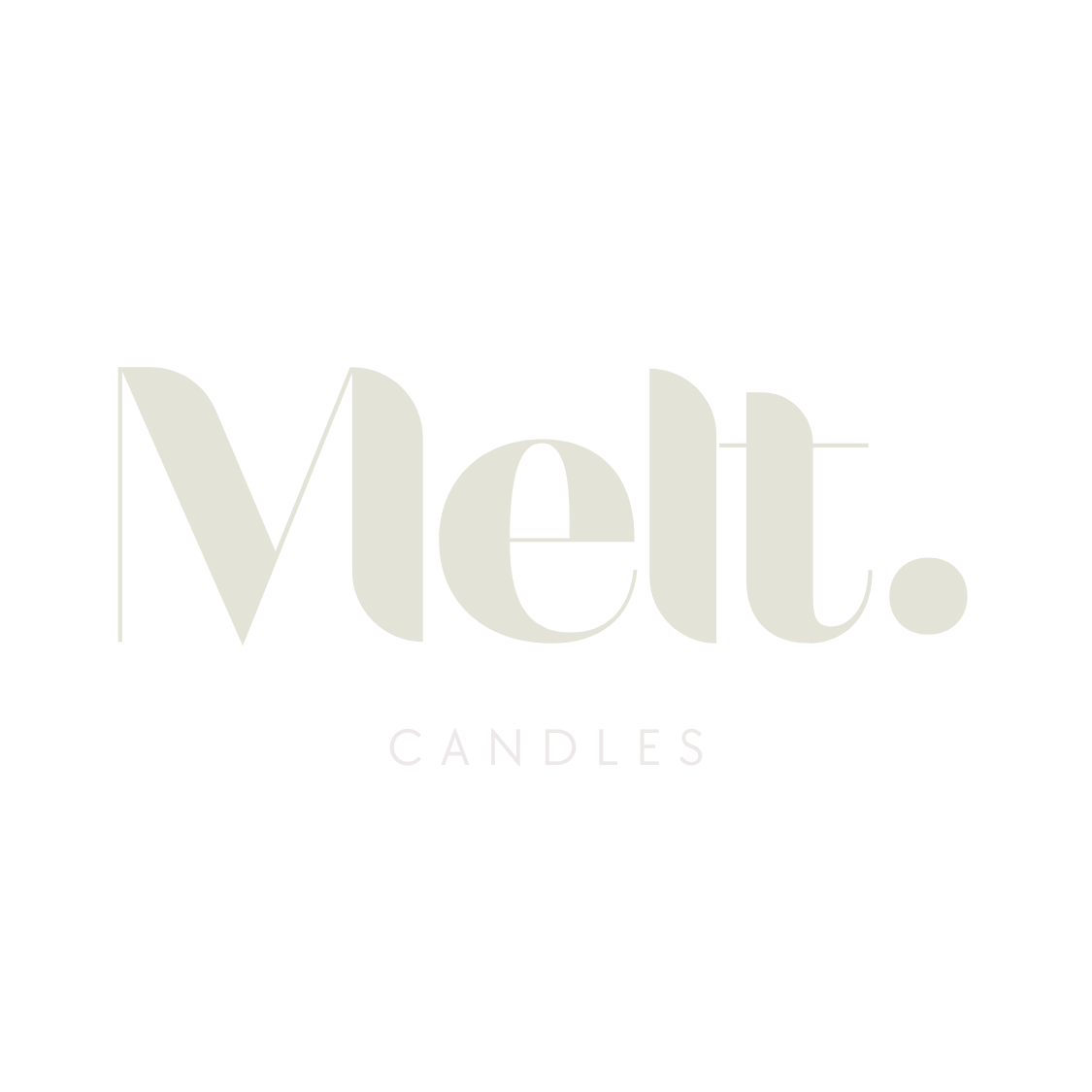 Logo of Melt Candles with the brand name in stylized text on a black background.