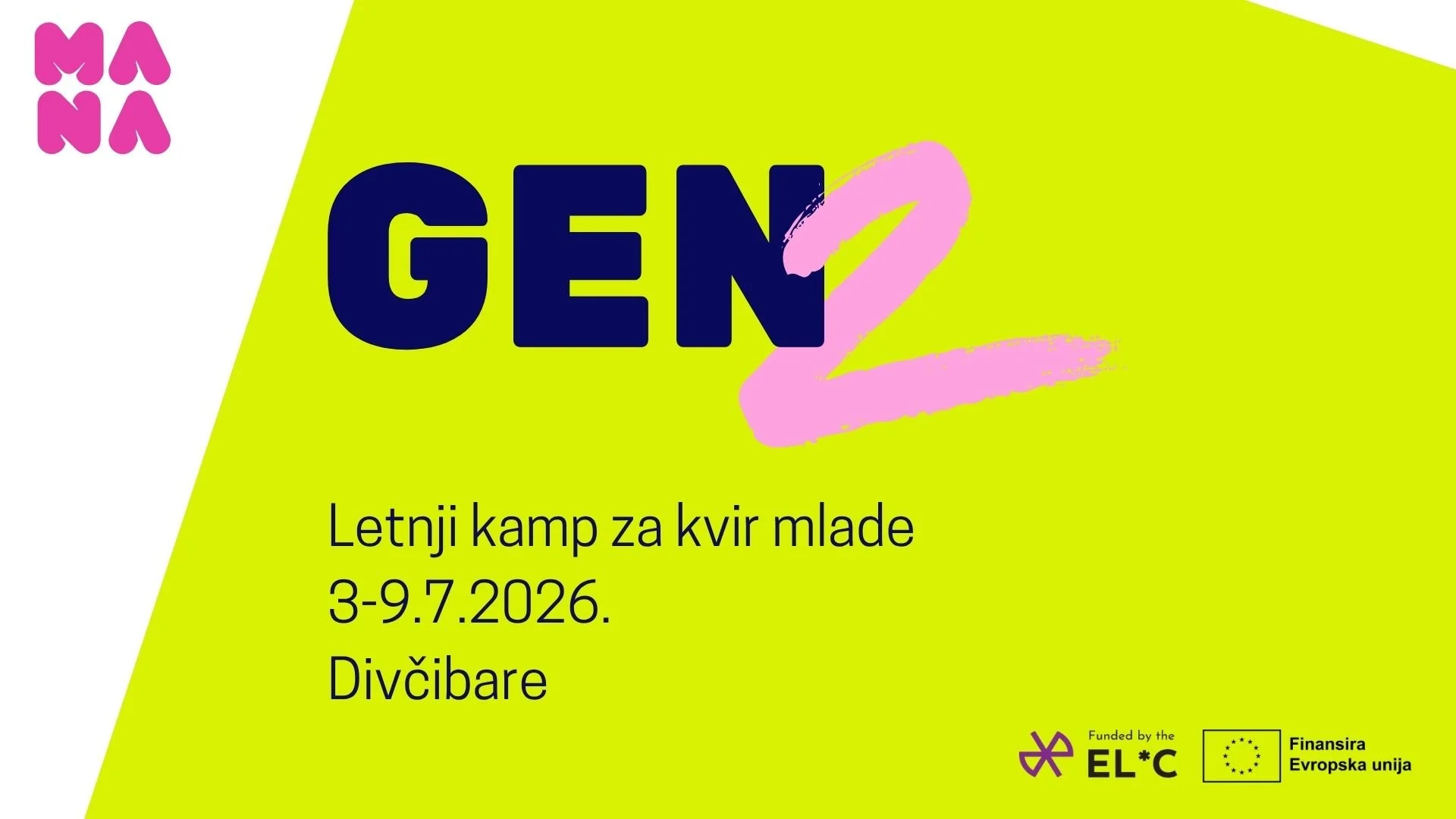  Gen2 Letnji kamp za kvir mlade,  3-9.7.2026. Divčibare 