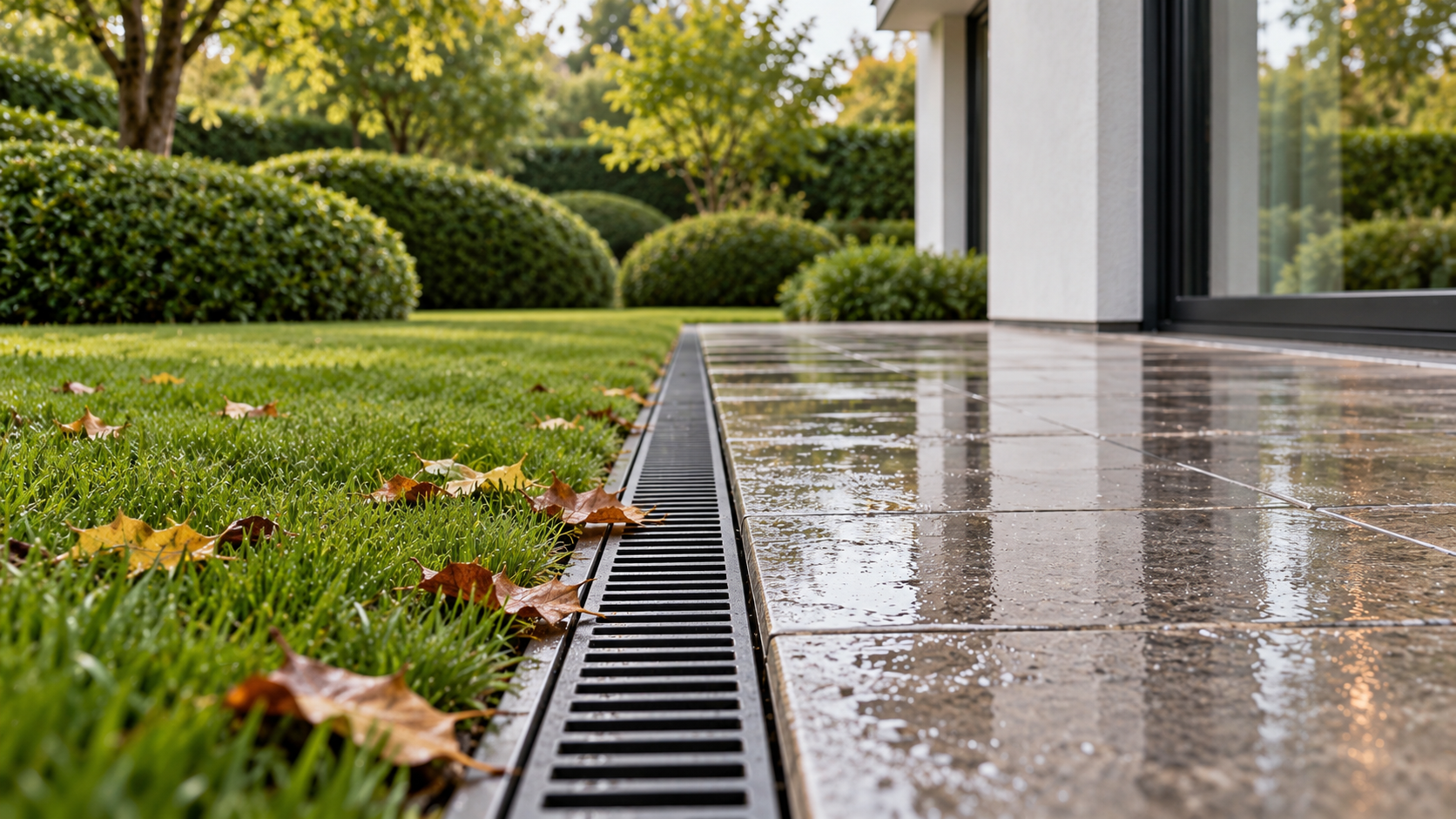 Terrasafwatering: een goot of regenwater naar de tuin?
