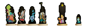 Six standees des personnqges de l'extension de Leaders : l'Empereur Vermillon.